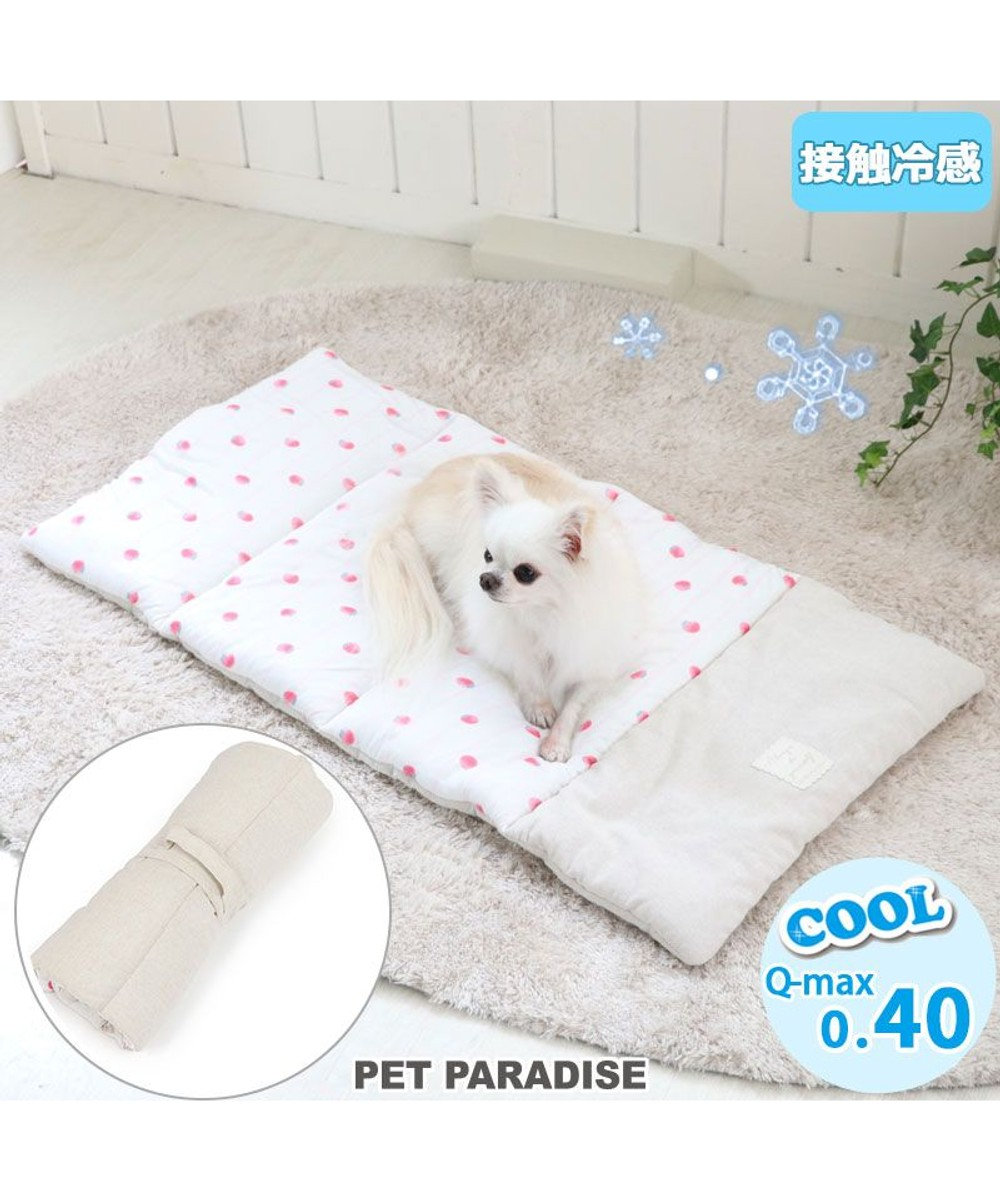 PET PARADISE 犬 冷感 マット クール 接触冷感 苺柄 柔らか ロールマット (90×45cm) 苺 いちご イチゴ 野いちご 野苺 グッズ やわらか ひんやり 涼感 冷却  ベット ベッド 夏用 冷感 洗える -