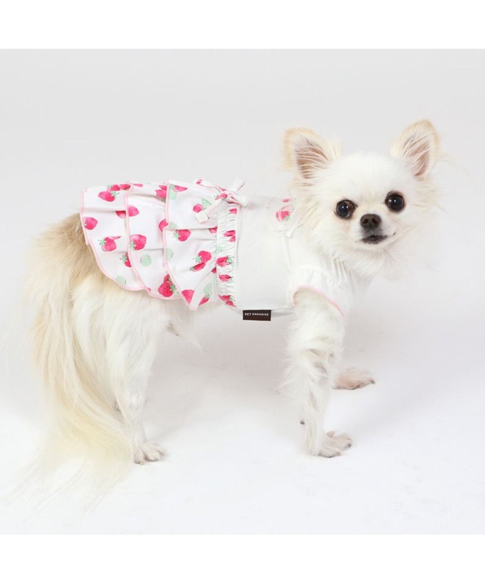 PET PARADISE 犬の服 春夏 ひんやり クール 接触冷感 虫除け 苺 ワンピース 【小型犬】クールマックスエコメイド 
