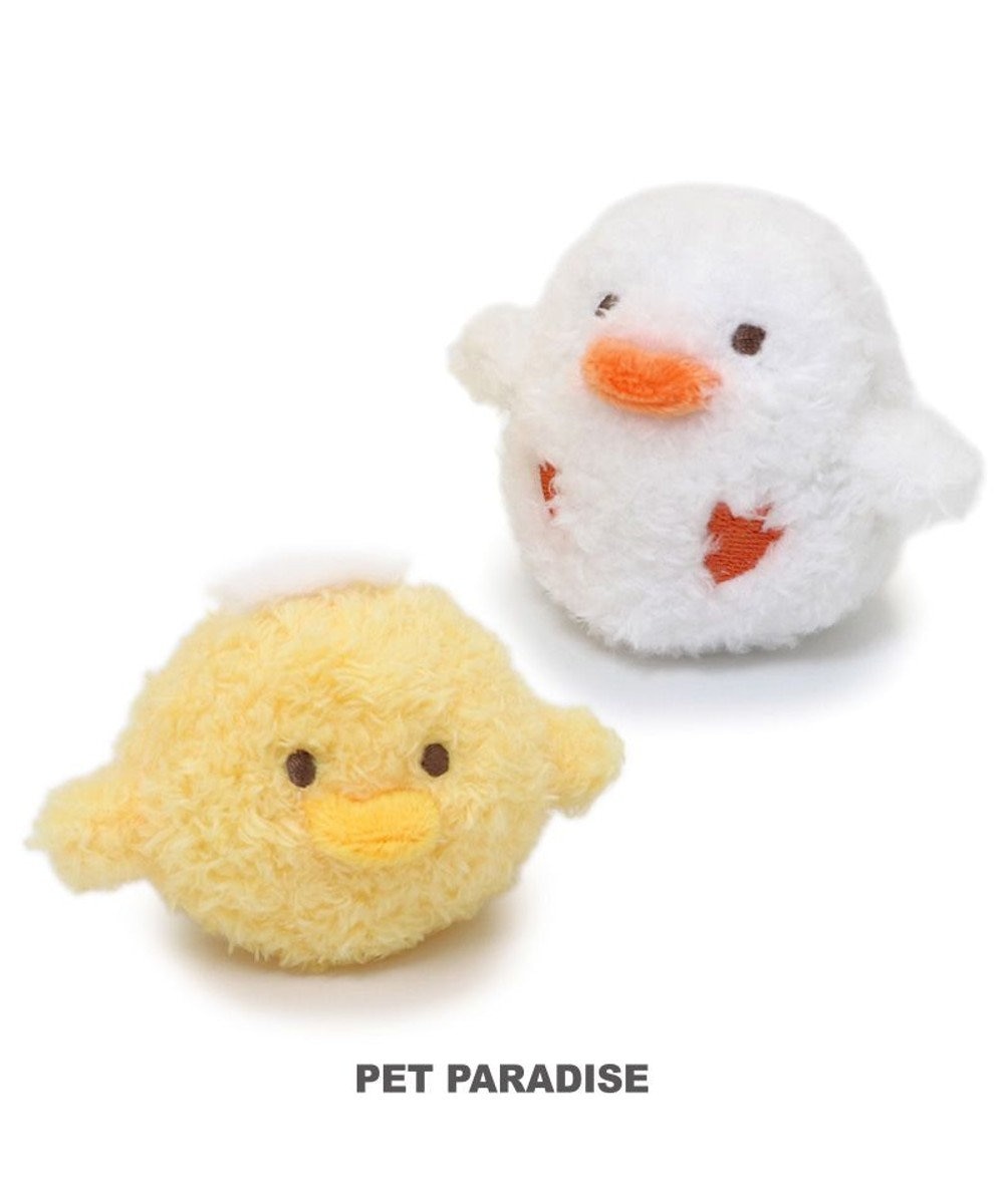 PET PARADISE ペットパラダイス 猫 おもちゃ コロぴよツインズ ボール ホワイト×イエロー