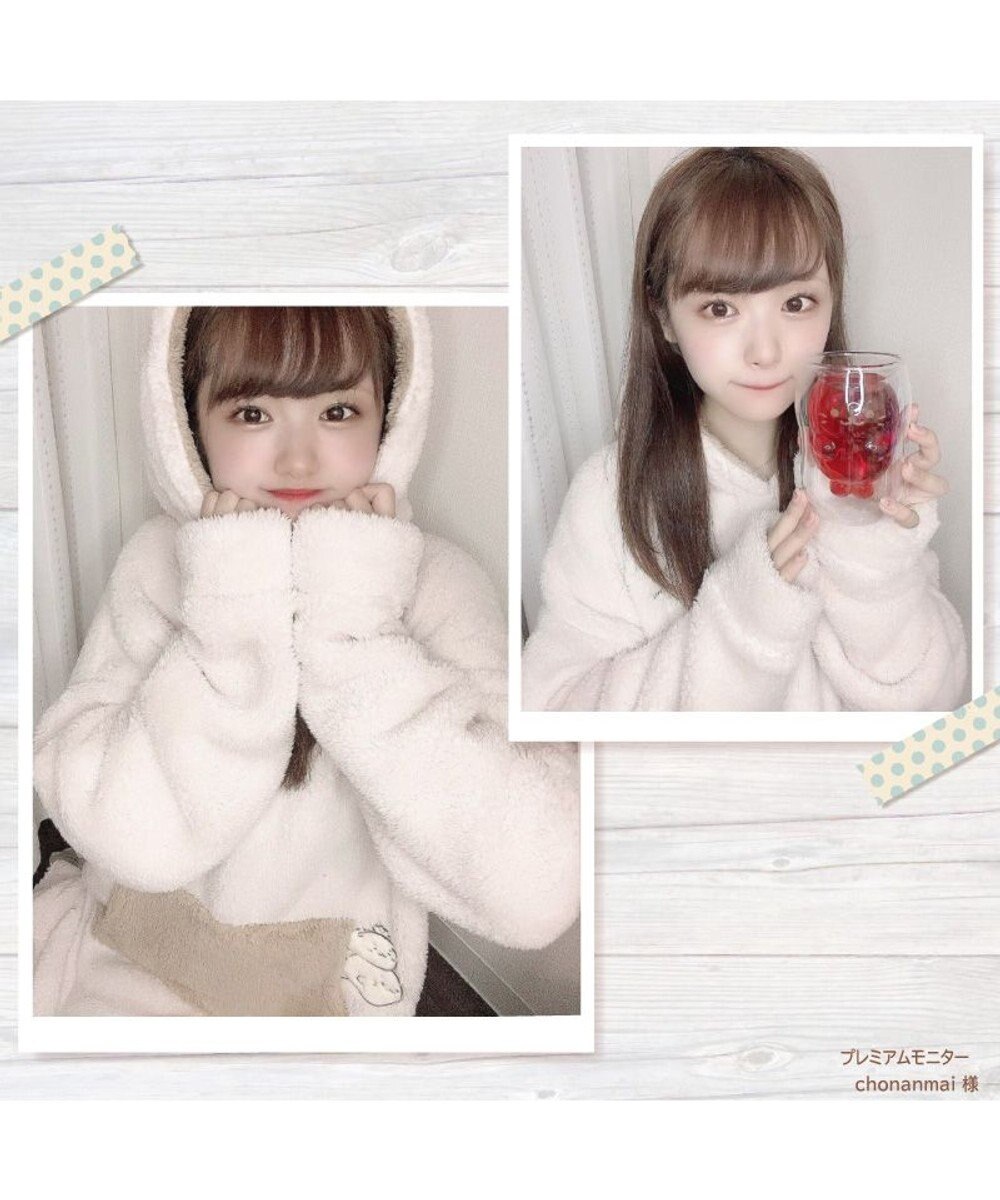 しろたん しろもこ ワンピース アイボリー フリーサイズレディース 女性 ジュニア ルームウェア 部屋着 フード付き あったか ふわふわ もこもこ 秋冬 防寒 あざらし アザラシ かわいい キャラクター マザーガーデン Mother Garden 通販 雑貨とペット用品の通販
