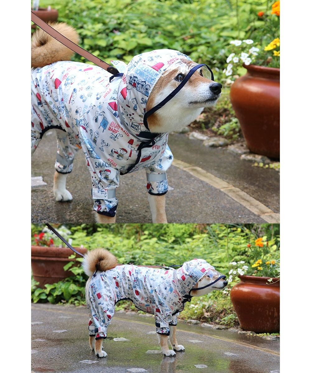 PET PARADISE スヌーピー 足付き レインコート《アメリカンビンテージ柄》中型犬 大型犬 