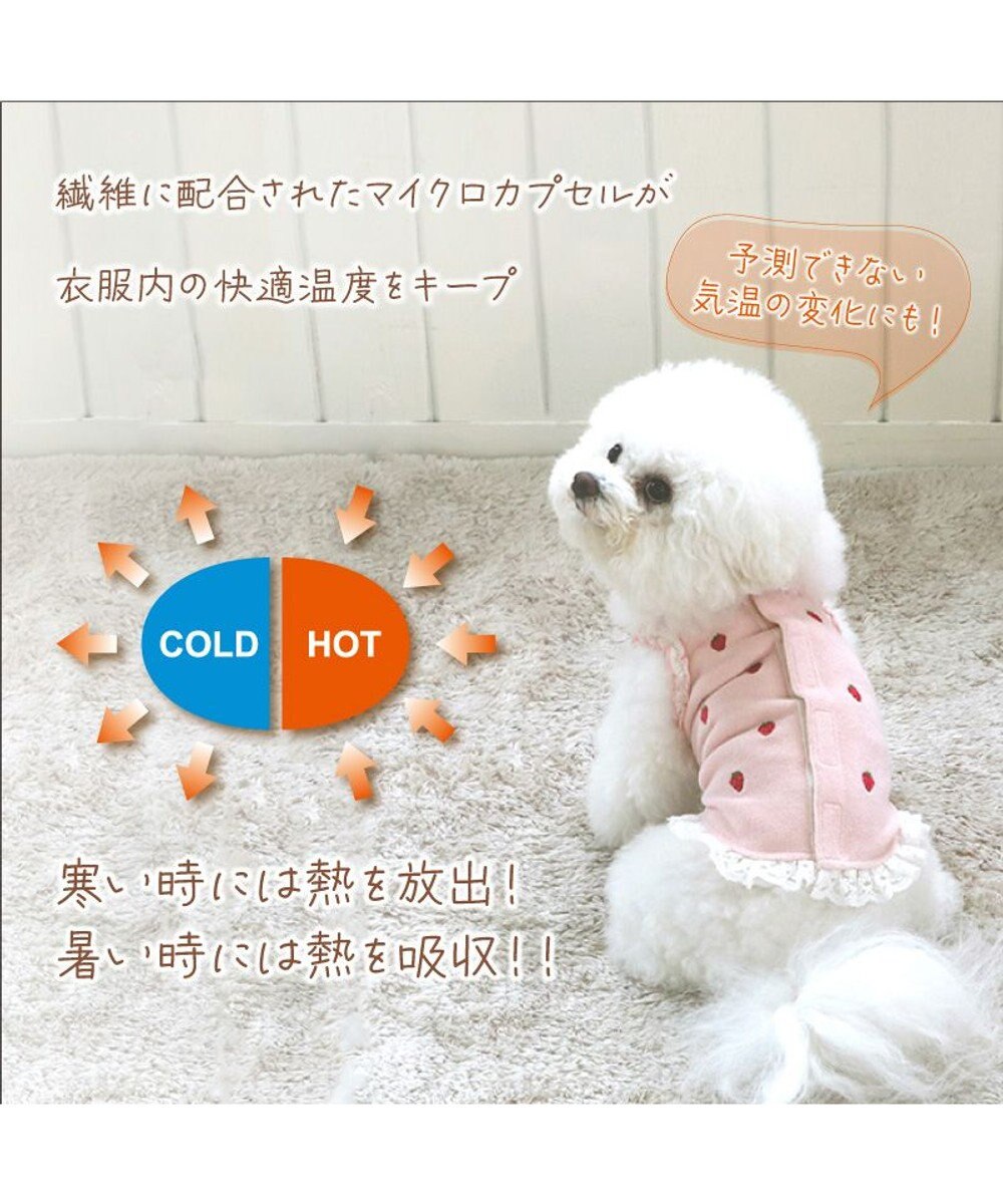PET PARADISE ペットパラダイス サーモキープ 背中開き タンクトップ  《苺 刺繍》 小型犬 
