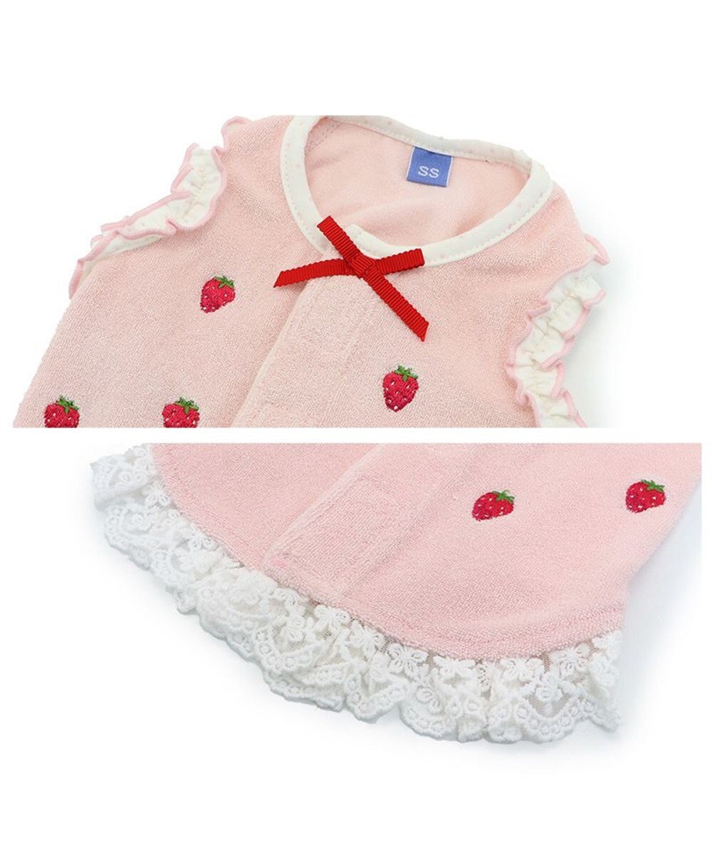 PET PARADISE ペットパラダイス サーモキープ 背中開き タンクトップ  《苺 刺繍》 小型犬 