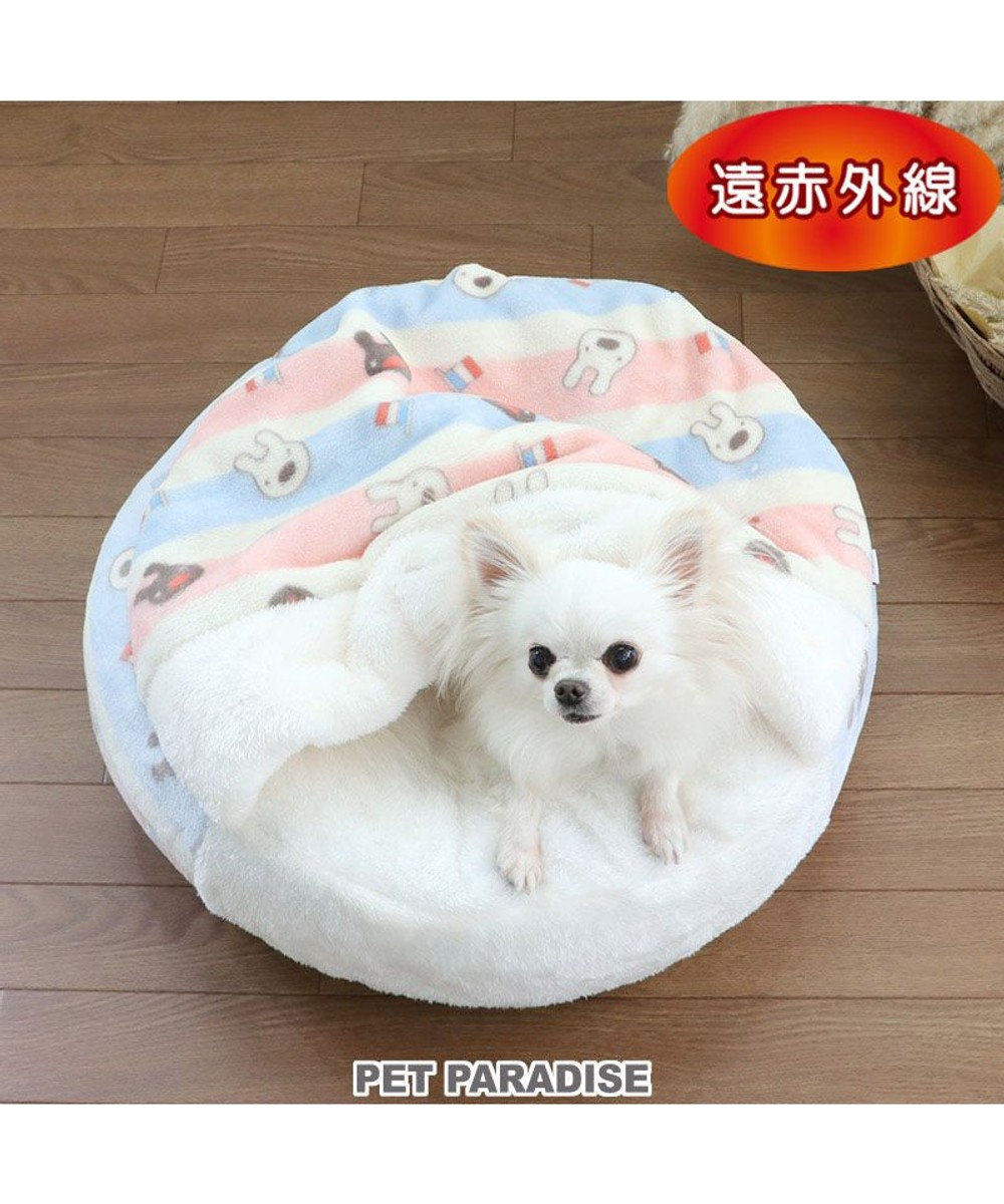 PET PARADISE リサとガスパール 丸型 寝袋 カドラー《ポップ柄》 (50cm) -