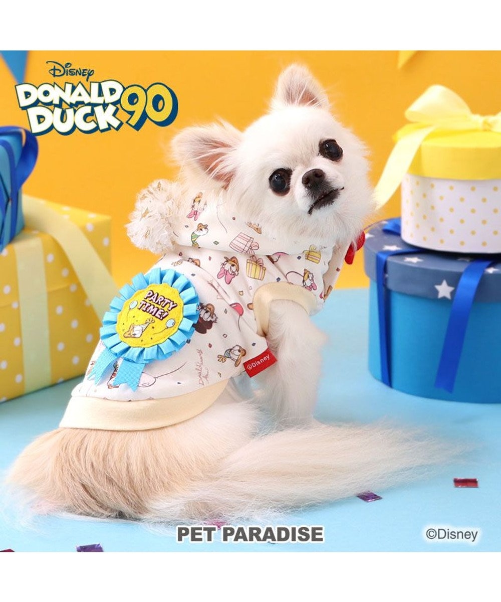 PET PARADISE ディズニー ドナルドダック 90周年 パーカー 《パーティ柄》 小型犬 パーティ柄