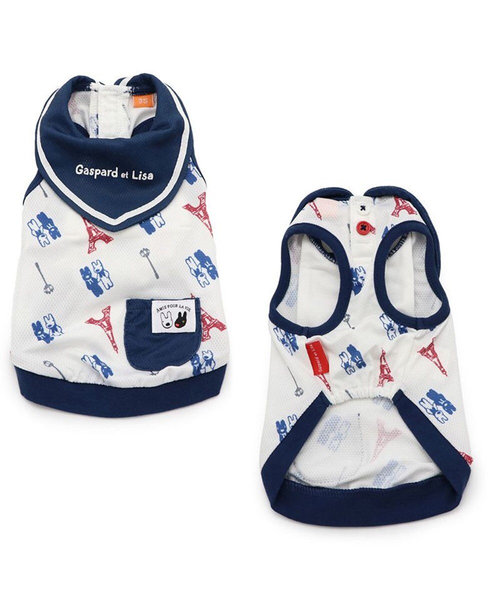 PET PARADISE リサとガスパール ポケット付 フレンチ柄タンクトップ 《保冷剤付》【小型犬】 