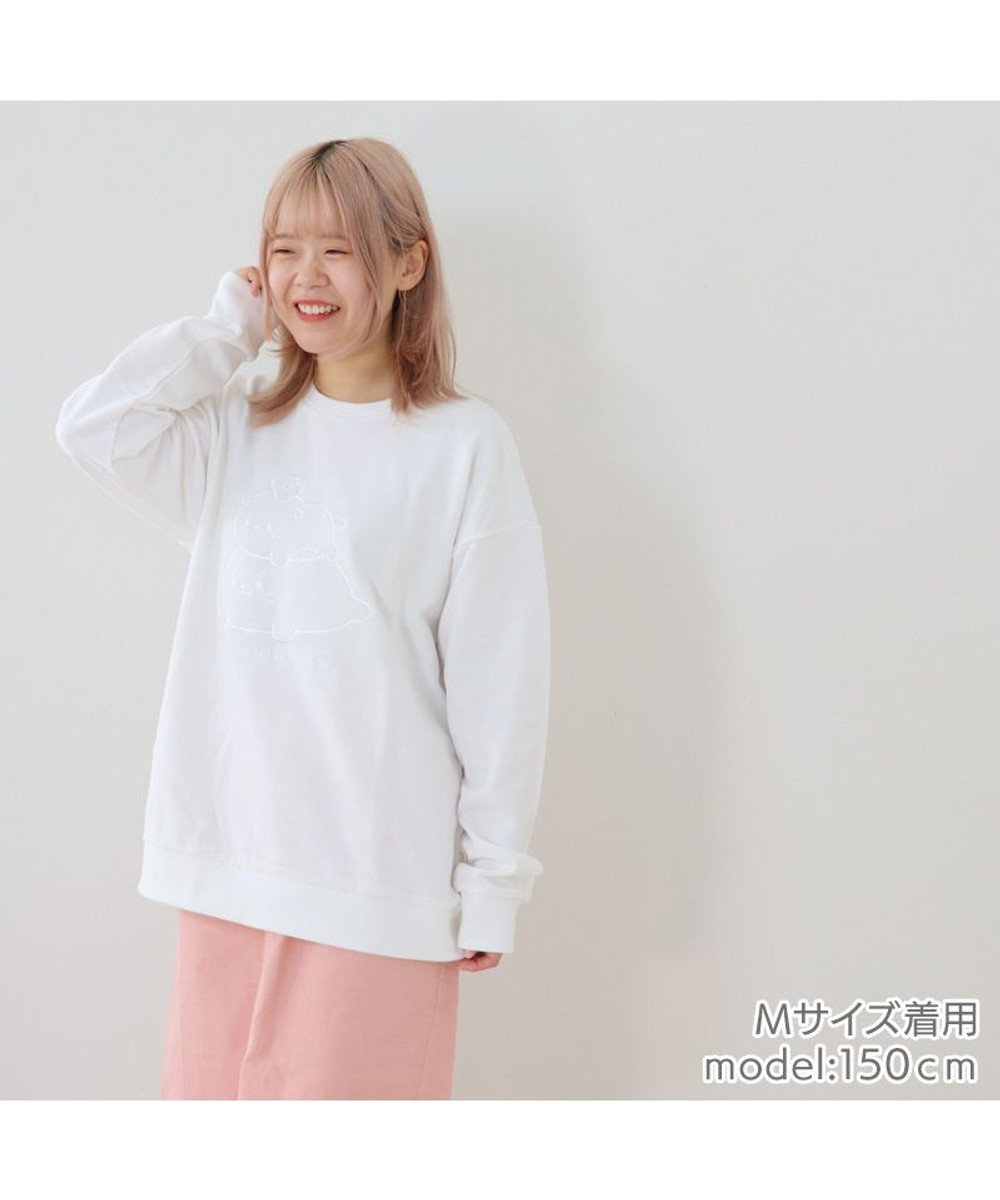 Mother garden しろたん&らっこいぬ 白刺繍トレーナー《オフホワイト》 S / M / L / XL
