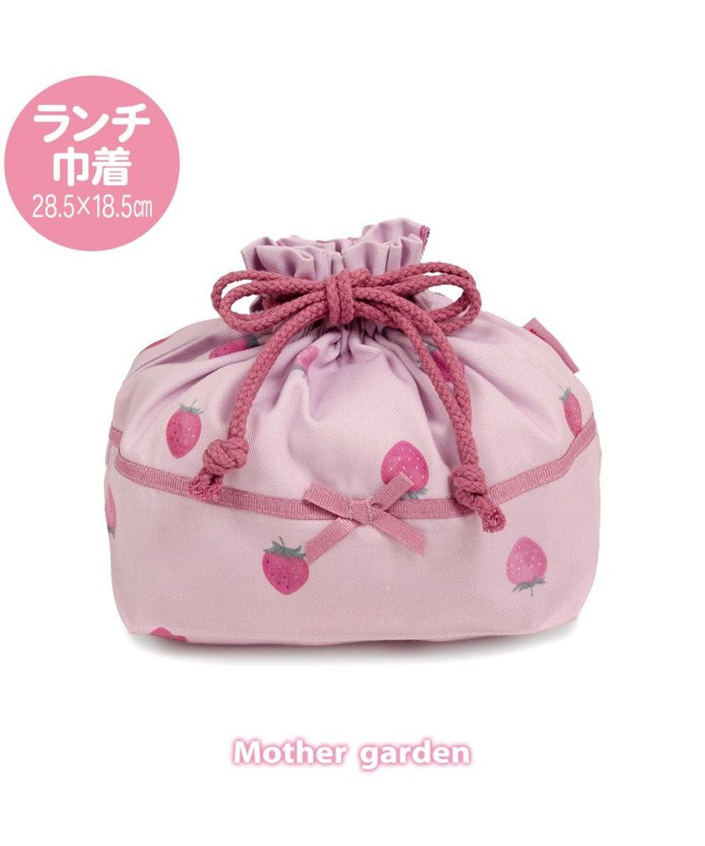 Mother garden マザーガーデン 野いちご ランチ巾着 《レトロストロベリー柄》