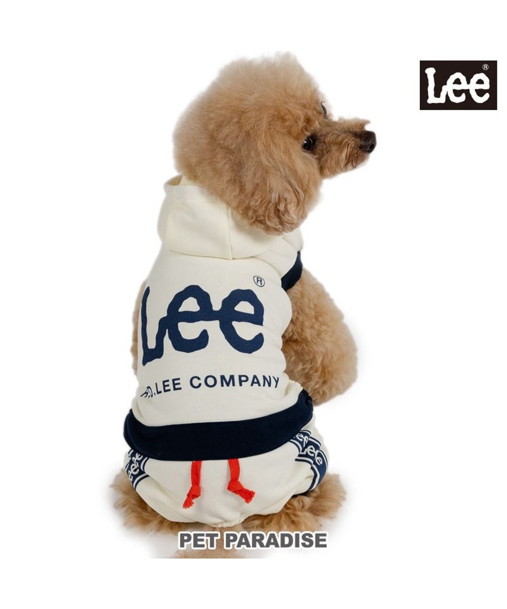 PET PARADISE Lee フード付き ロゴロンパース 小型犬 ホワイト