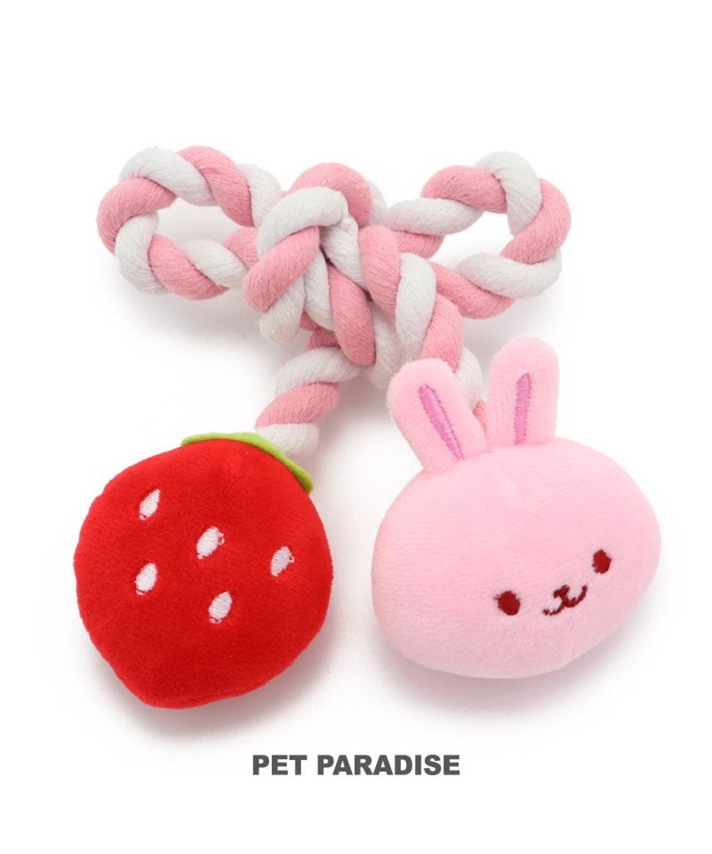 PET PARADISE ペットパラダイス うさぎ 苺 ロープ トイ　犬 おもちゃ ピンク（淡）
