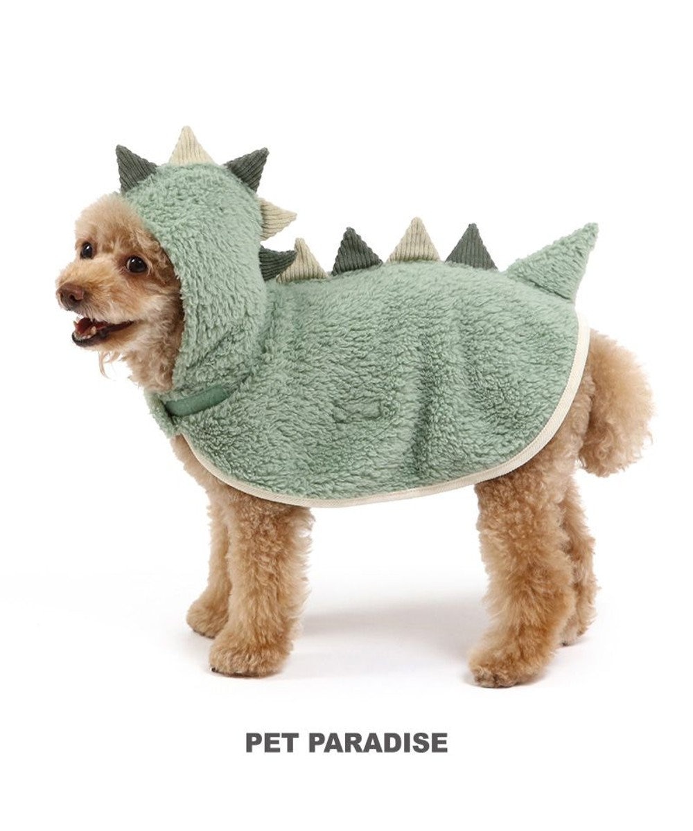 ペットパラダイス 恐竜 ポンチョ もこもこ 小型犬, 緑, ４Ｓ