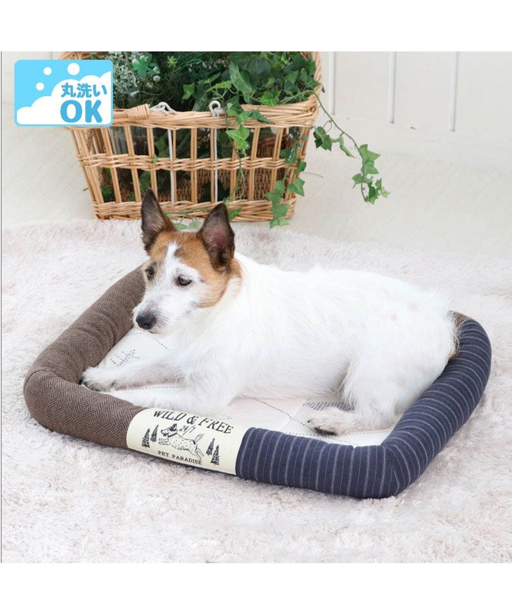 PET PARADISE 犬 カドラー カドラーベッド (57×45cm) 切替 ウォッシャブル 洗える 犬 猫 ペットベット ハウス 小型犬 介護夏クッション 茶系