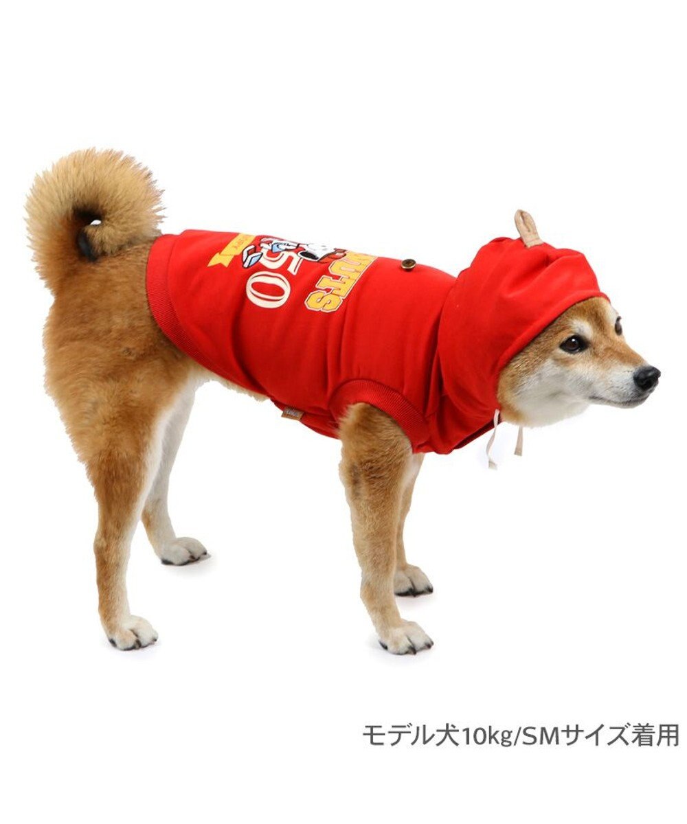 PET PARADISE スヌーピー カレッジロゴ パーカー 《レッド》 中型犬 大型犬
