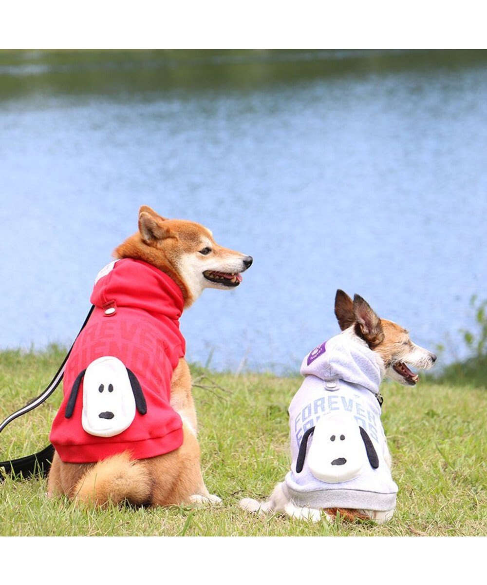 PET PARADISE スヌーピー ずっ友 お揃い パーカー 《レッド》  中型犬  大型犬