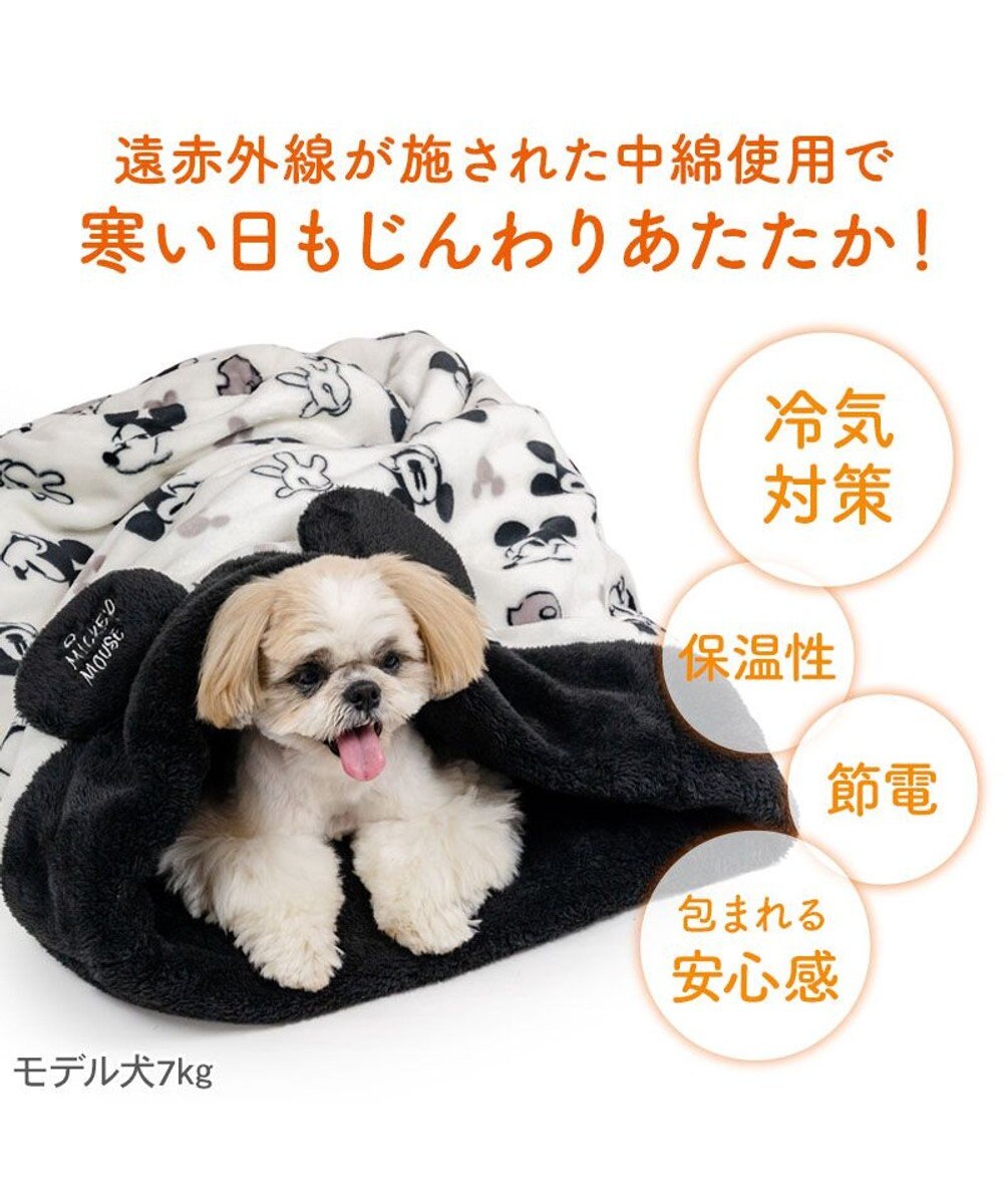 PET PARADISE ディズニー ミッキーマウス 白黒 筒型寝袋 Ｍ 