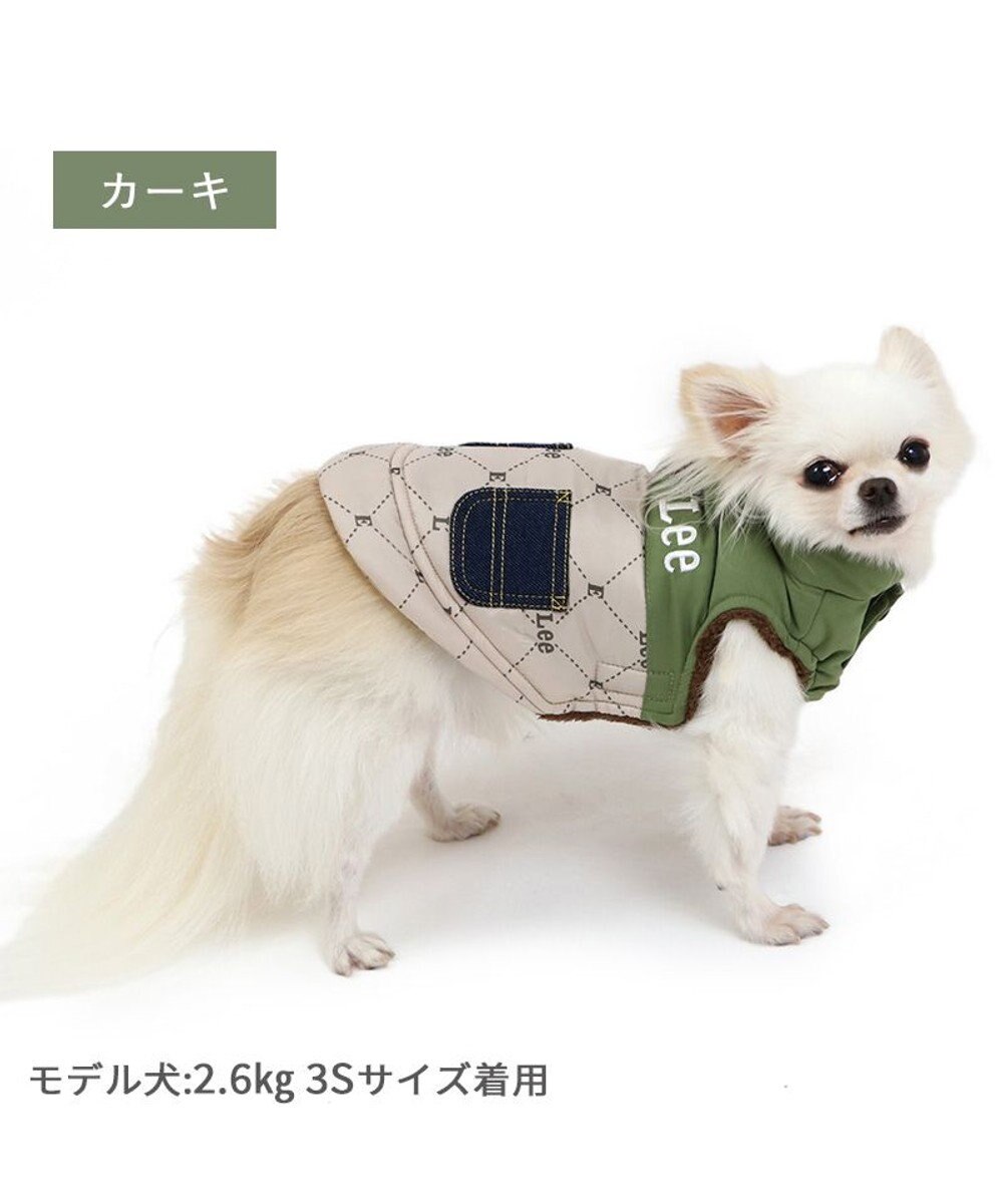 PET PARADISE LEE 綿入ベスト モノグラム 《カーキー》 小型犬 