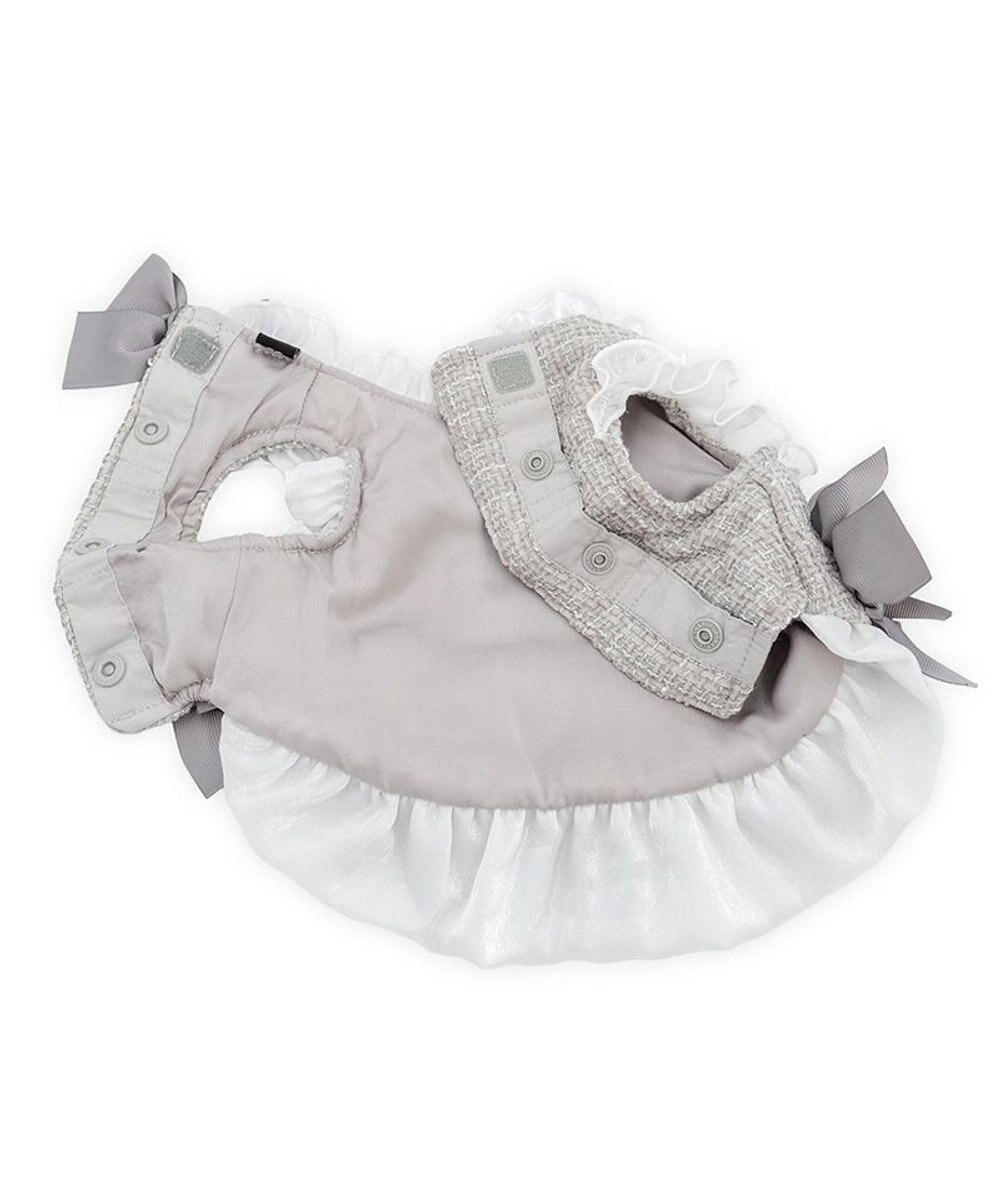 PET PARADISE cherircouture ヘムリボンツイードベスト 《グレー》 小型犬 