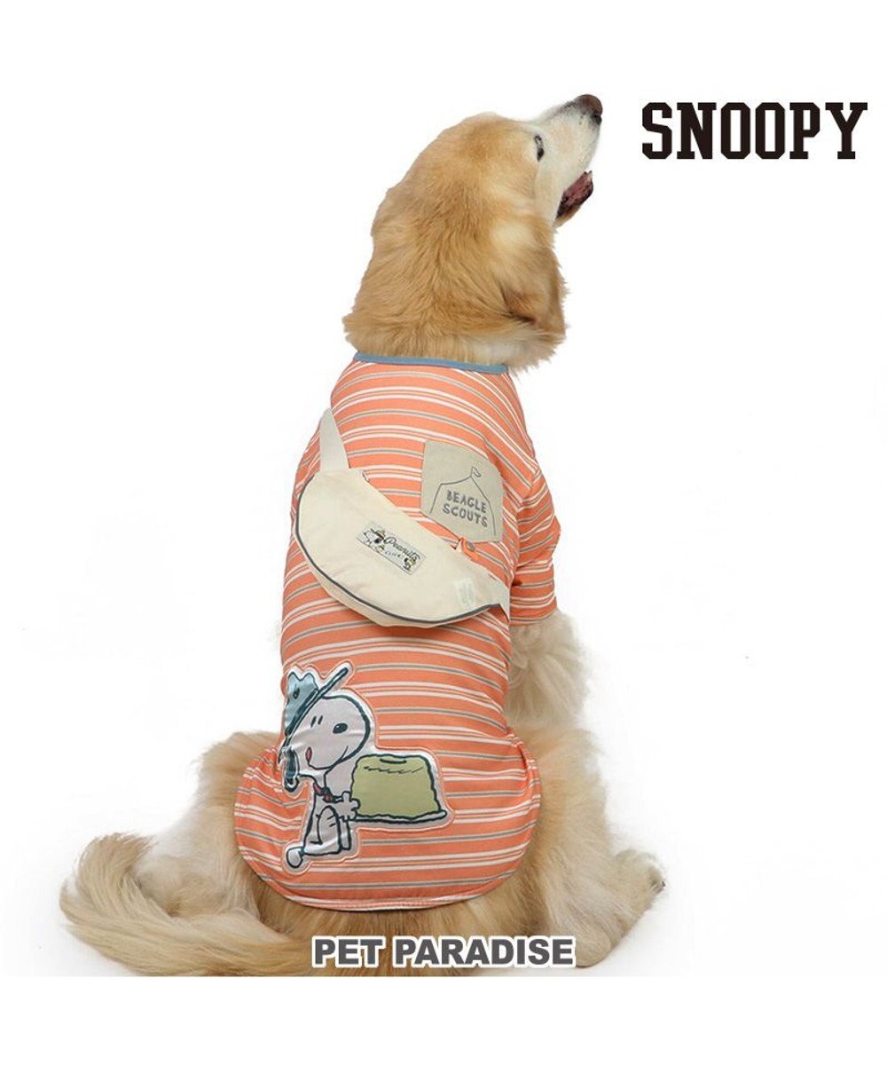 PET PARADISE スヌーピー お揃いTシャツ マルチボーダー 《オレンジ》 中型犬 大型犬 