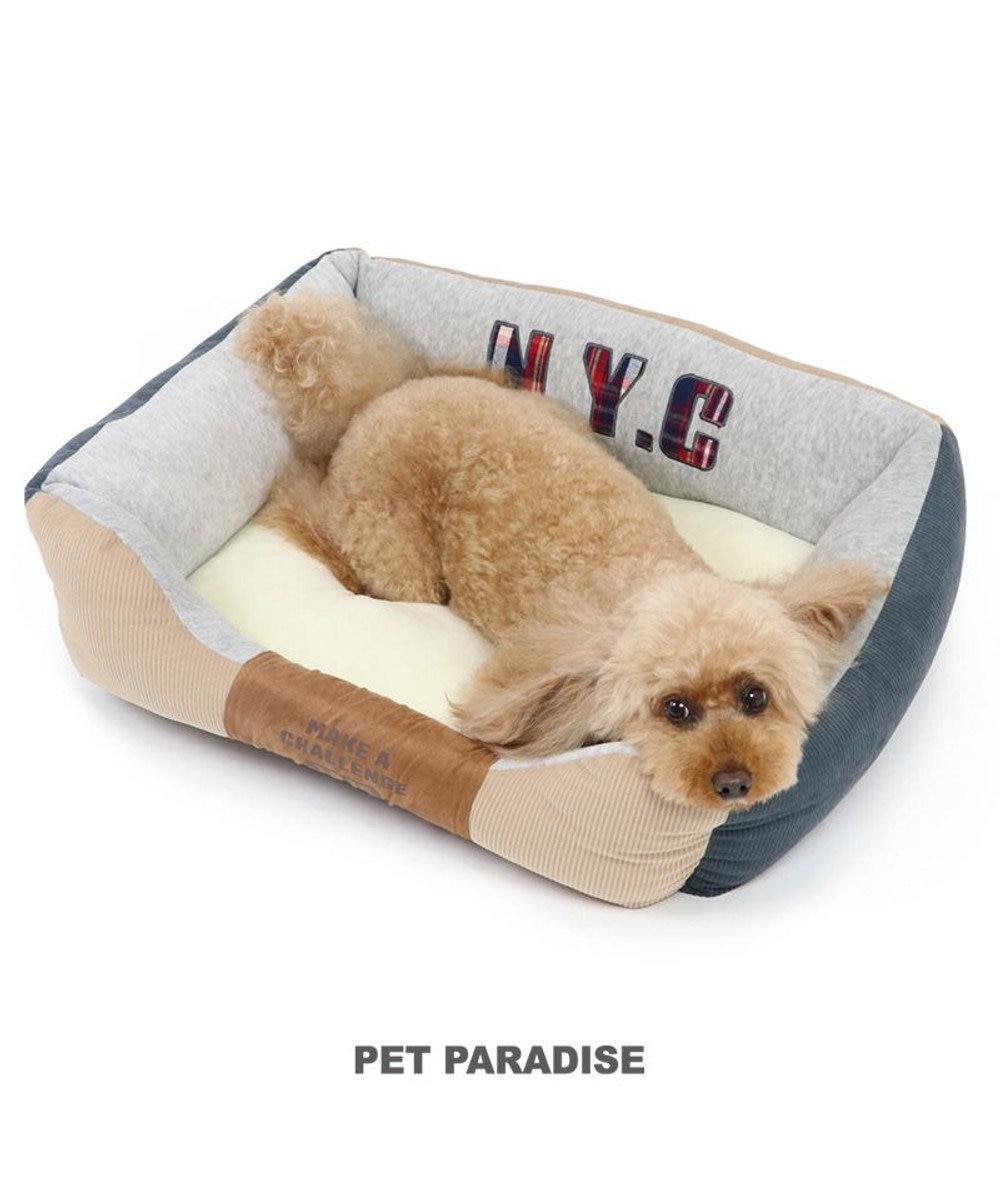 PET PARADISE 犬 ベッド おしゃれ カドラーベッド (57×45cm) 切替 茶系