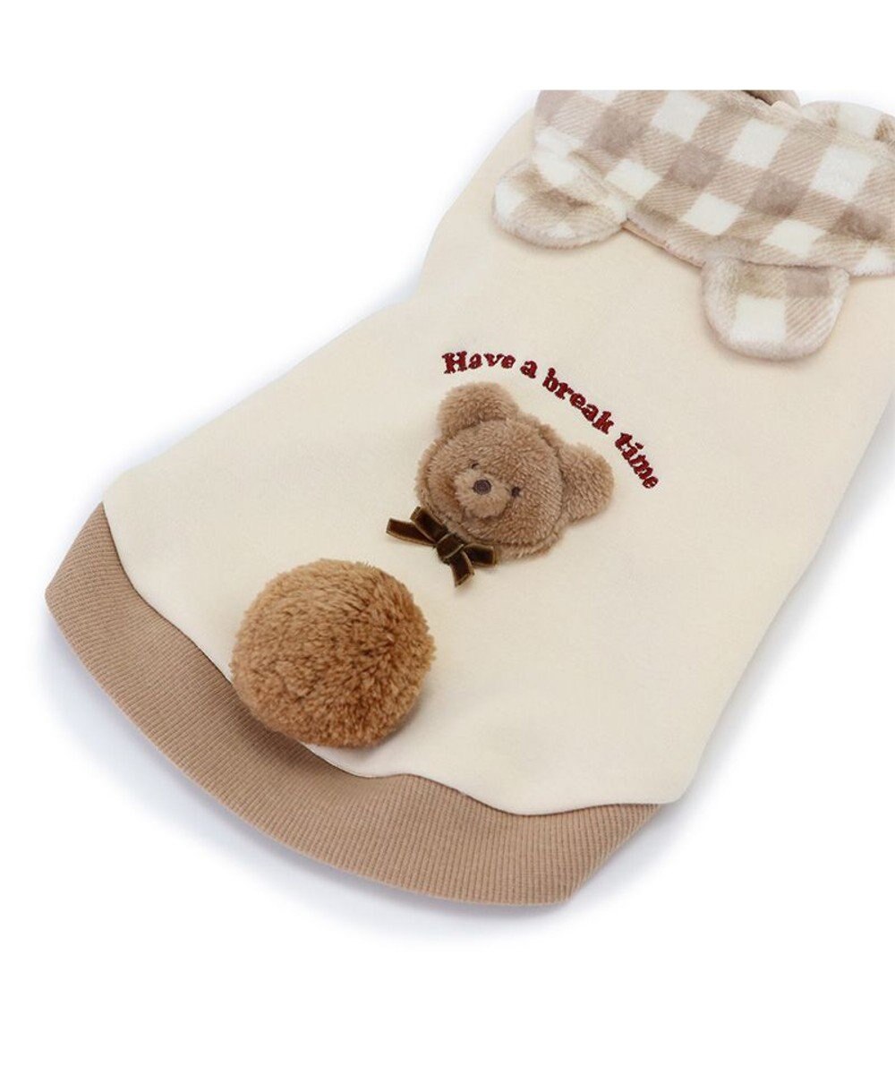 PET PARADISE ペットパラダイス くまちゃん襟トレーナー 襟付き チェック 小型犬 