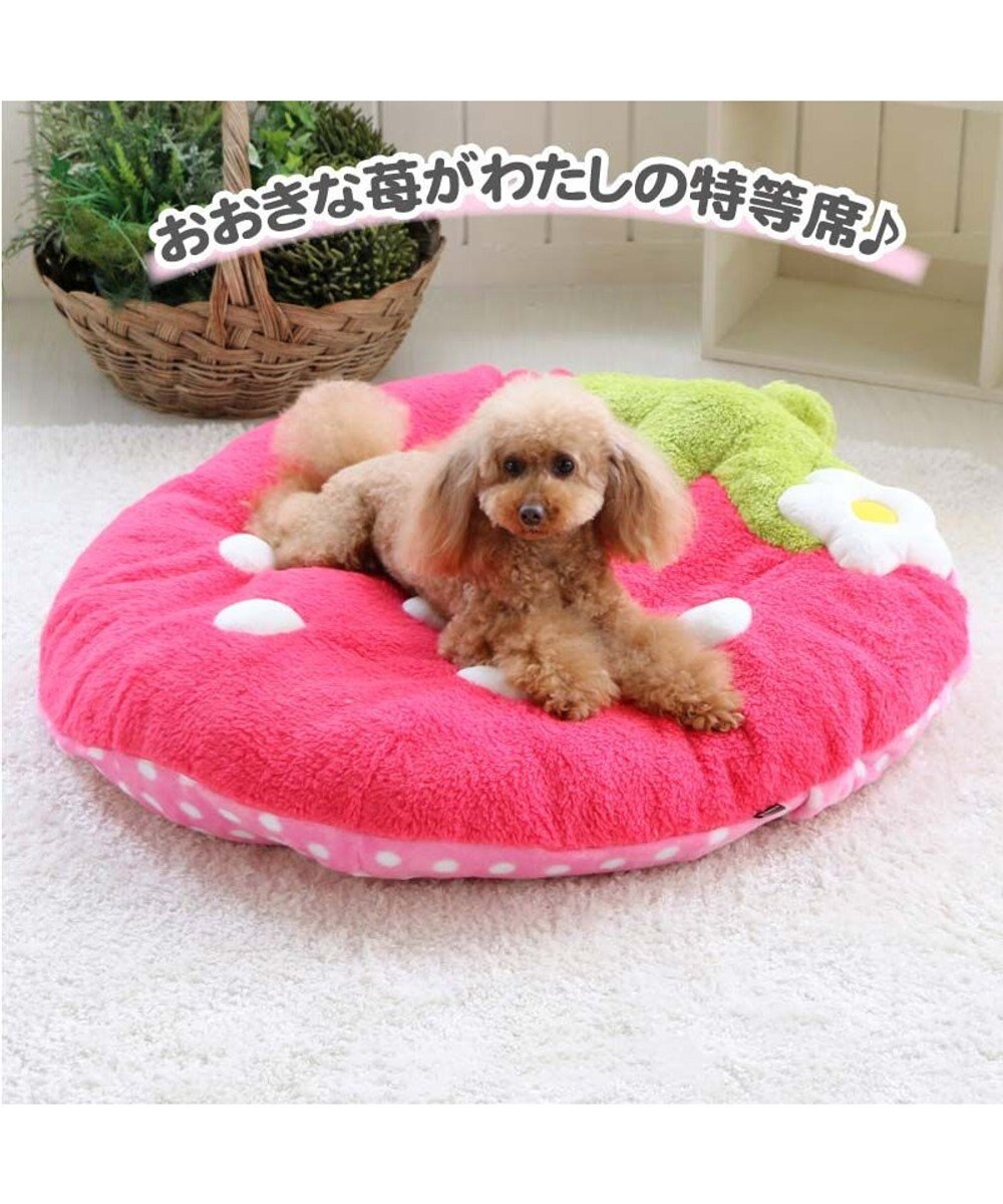 犬用品 ペットグッズ ベッド ベット ペットパラダイス 犬 ベッド おしゃれ クッション 92 90cm 濃桃 でかクッション 野いちご 型 ふわふわ ネット限定 苺 いちご イチゴ 野いちご 野苺 カドラー マット Pet Paradise 通販 雑貨とペット用品の通販サイト マザー