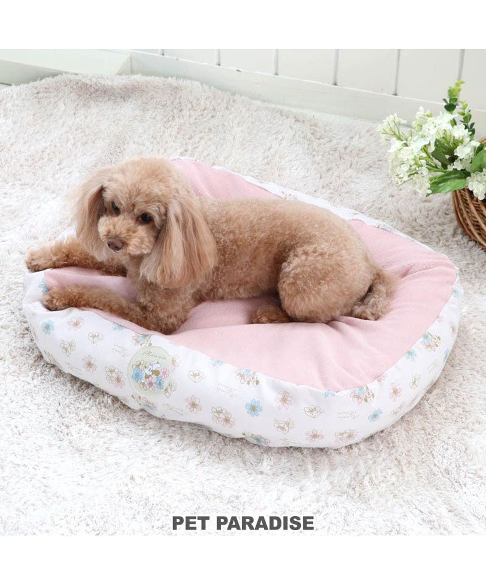 PET PARADISE 犬 ベッド おしゃれ ディズニー ミニーマウス カドラー (57×45cm) 着脱カバー 犬 猫 ベッド マット 小型犬 介護 おしゃれ かわいい ふわふわ  あごのせ ピンク（淡）