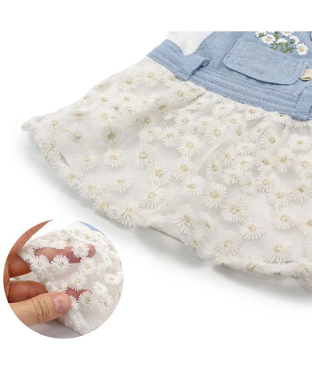 PET PARADISE ペットパラダイス スカートつなぎ 《花 刺繍》 小型犬 