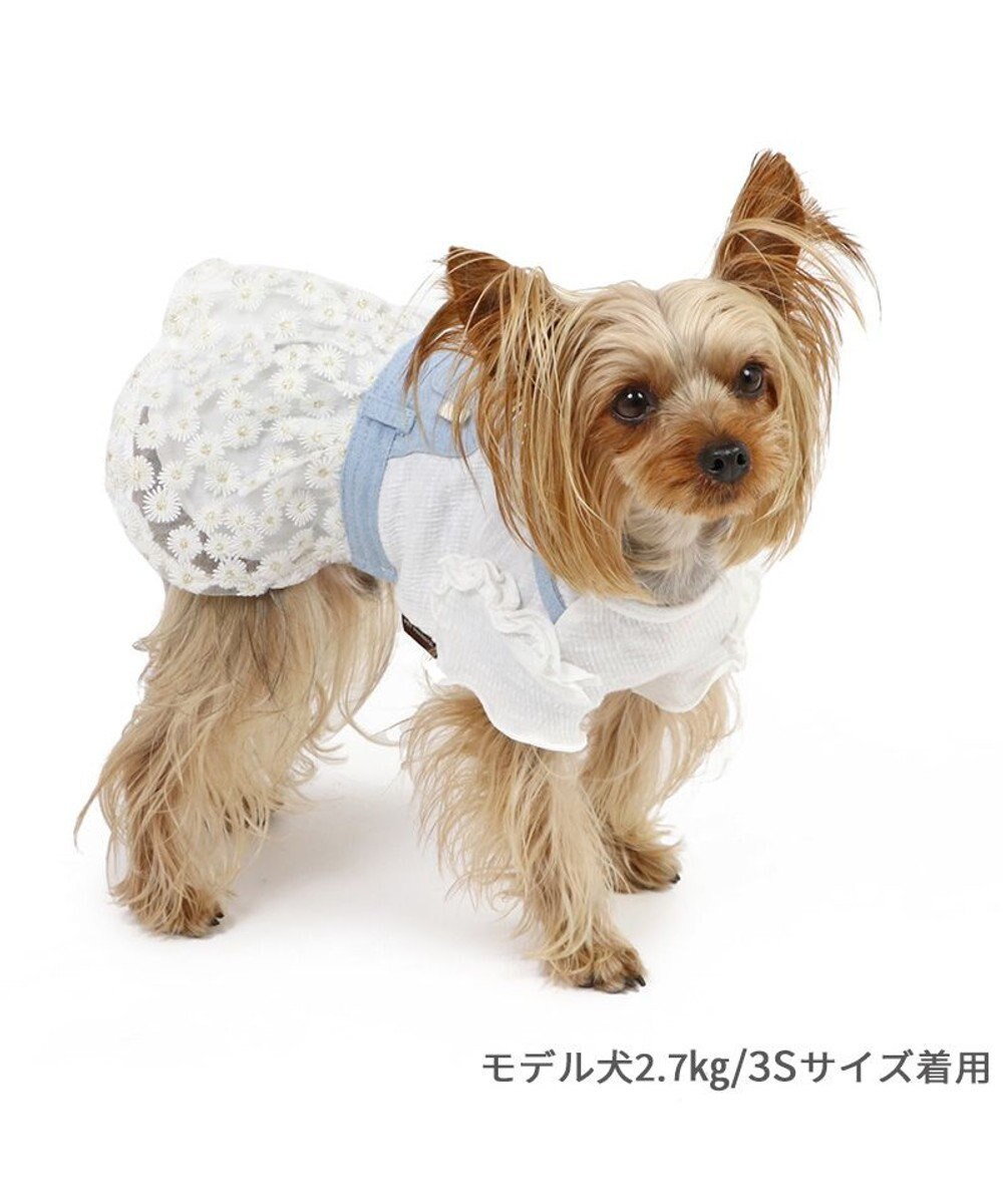 PET PARADISE ペットパラダイス スカートつなぎ 《花 刺繍》 小型犬