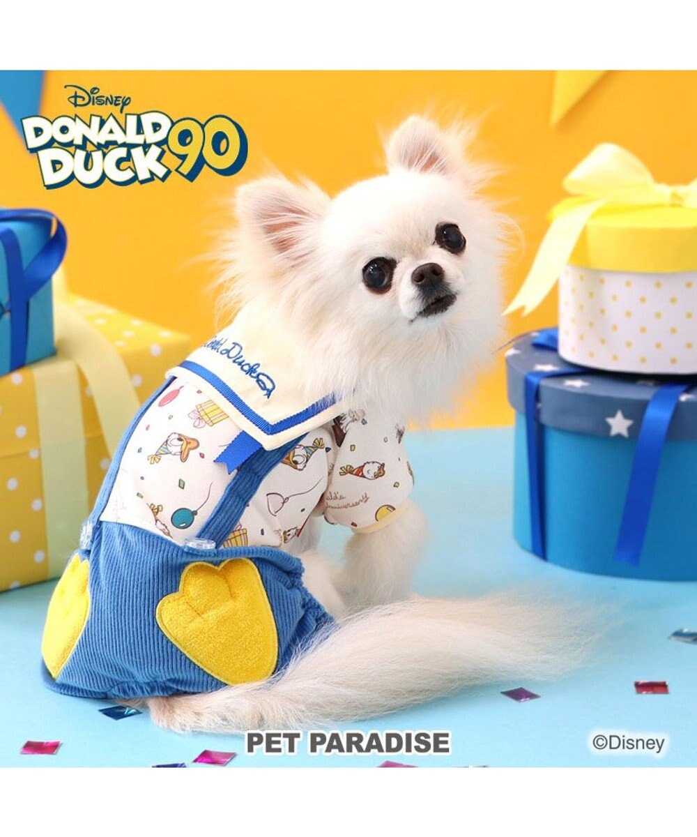 PET PARADISE ディズニー ドナルドダック 90周年 パンツ上下 《パーティ柄》 小型犬