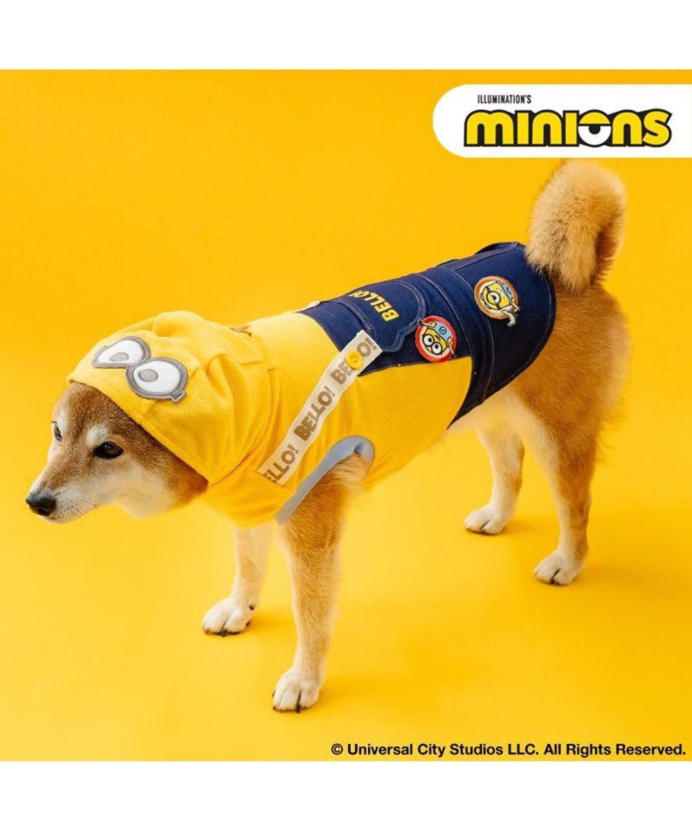 PET PARADISE ミニオン オーバーオール 風 ワッペン パーカー  中型犬 