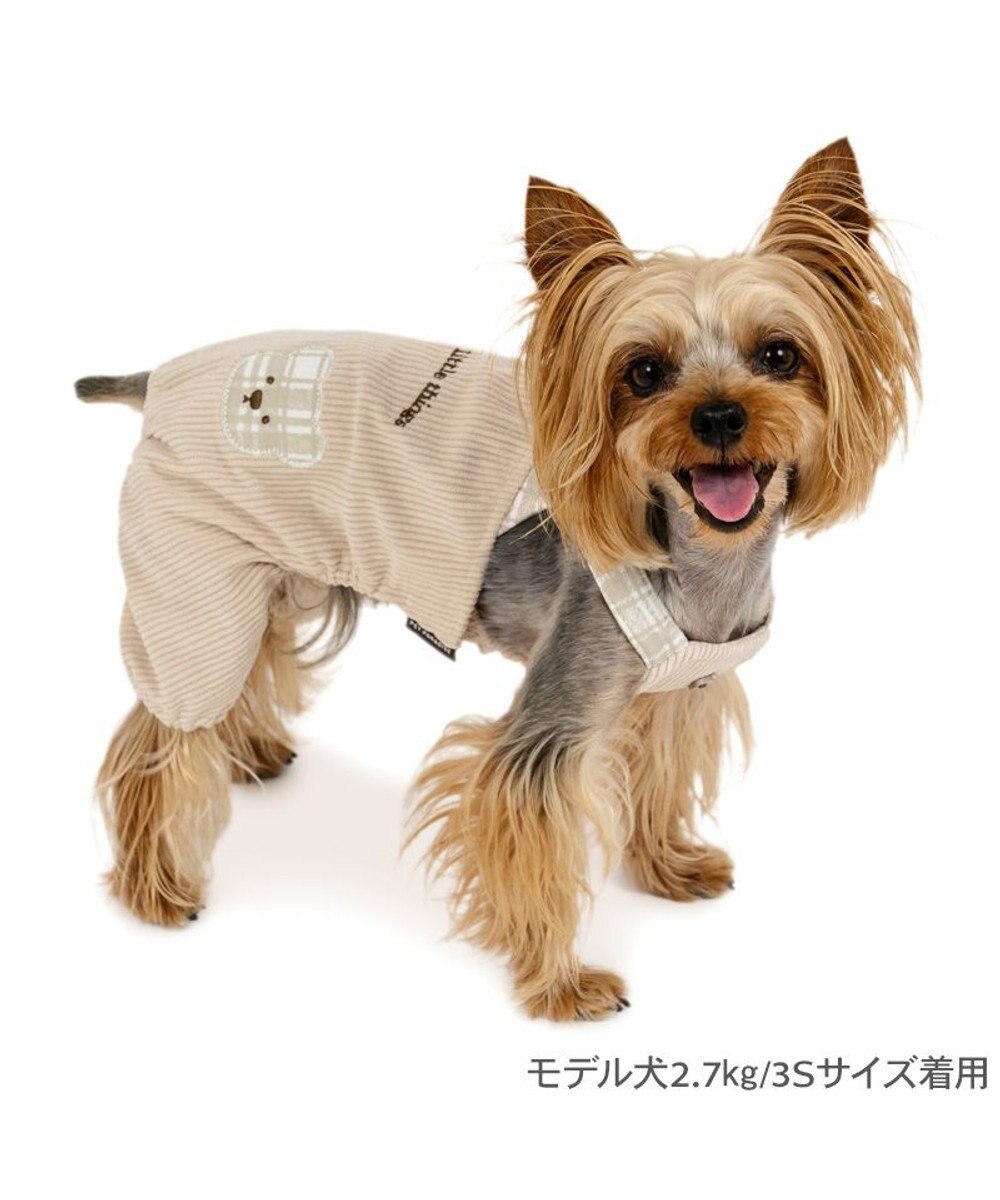 PET PARADISE ペットパラダイス くまちゃん チェックオーバーオール  小型犬 