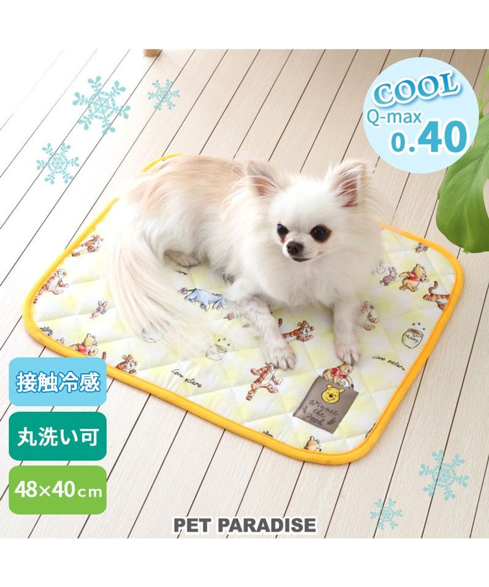 PET PARADISE ディズニー くまのプーさん チェック柄 柔らか クールマット (48×40cm) 黄