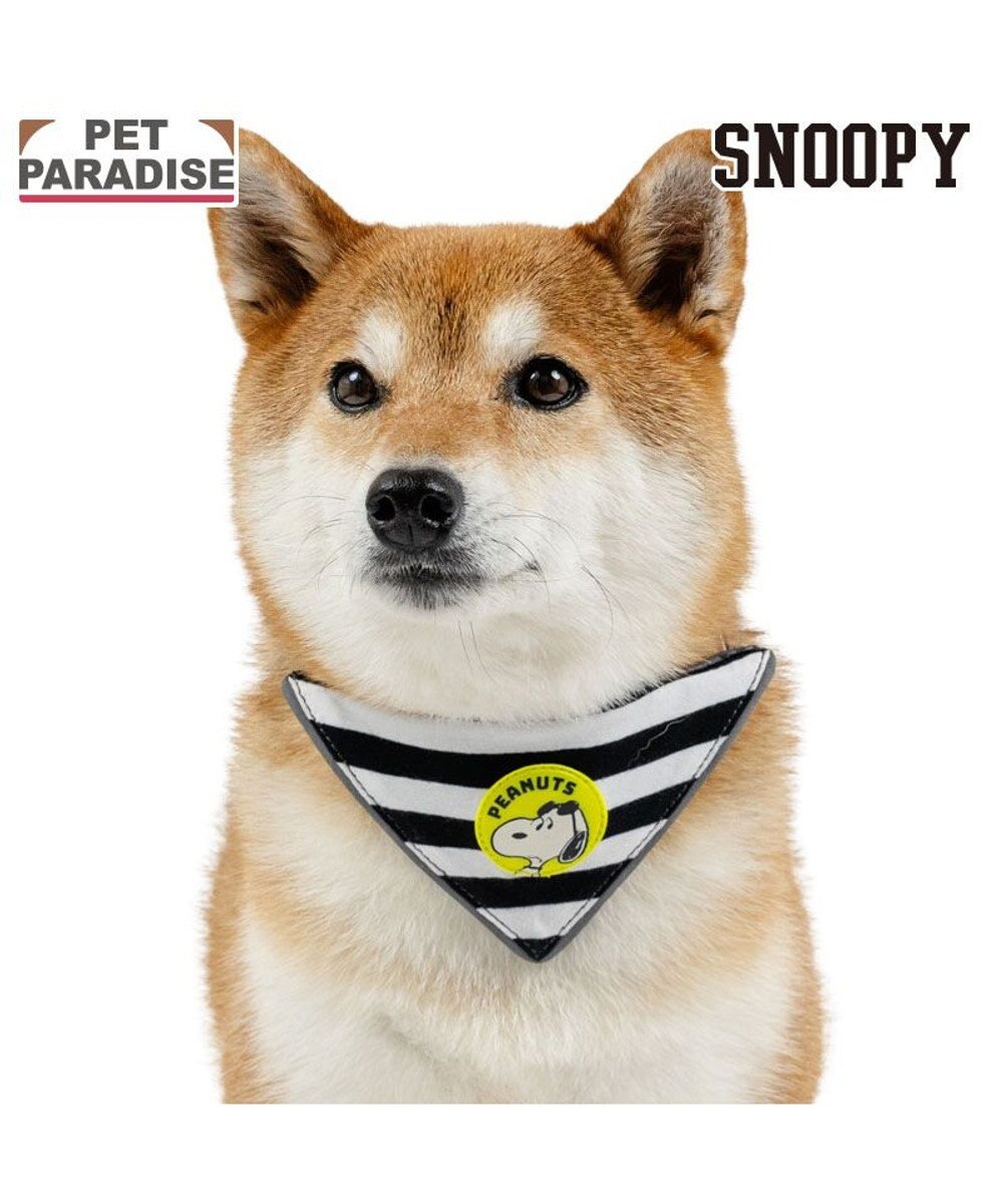 PET PARADISE スヌーピー ＪOE COOL 反射首輪 リバーシブル仕様 Ｍ ホワイト×グレー