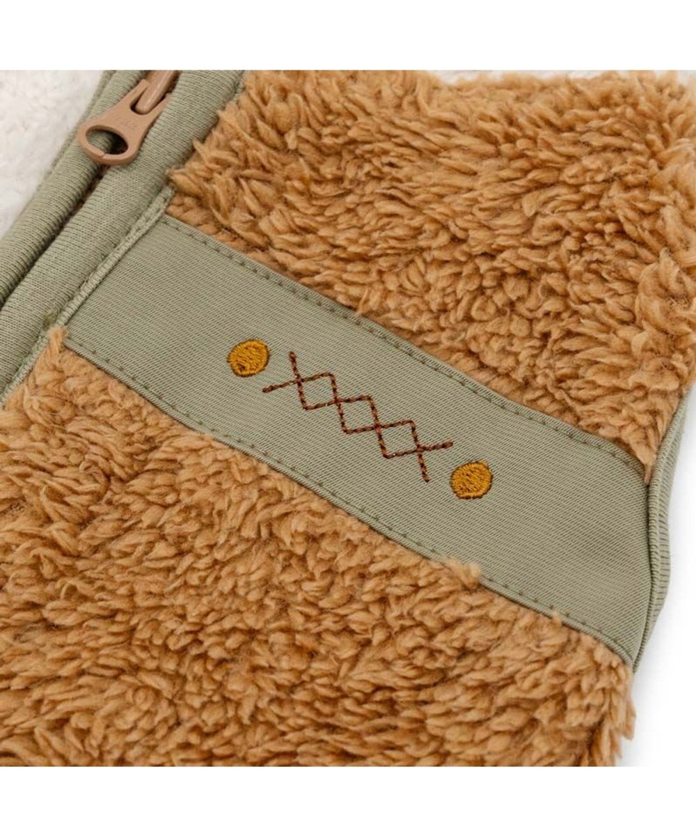 PET PARADISE ペットパラダイス 切替え 背開き ジップアップ ベスト 《ブラウン》 小型犬 