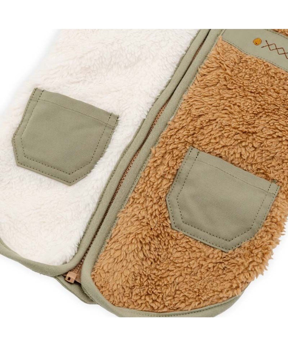 PET PARADISE ペットパラダイス 切替え 背開き ジップアップ ベスト 《ブラウン》 小型犬 