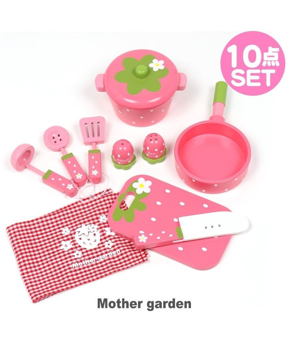 Mother garden  マザーガーデン 野いちごままごと キッチンツールセット《粒々いちご柄 》 粒々いちご柄