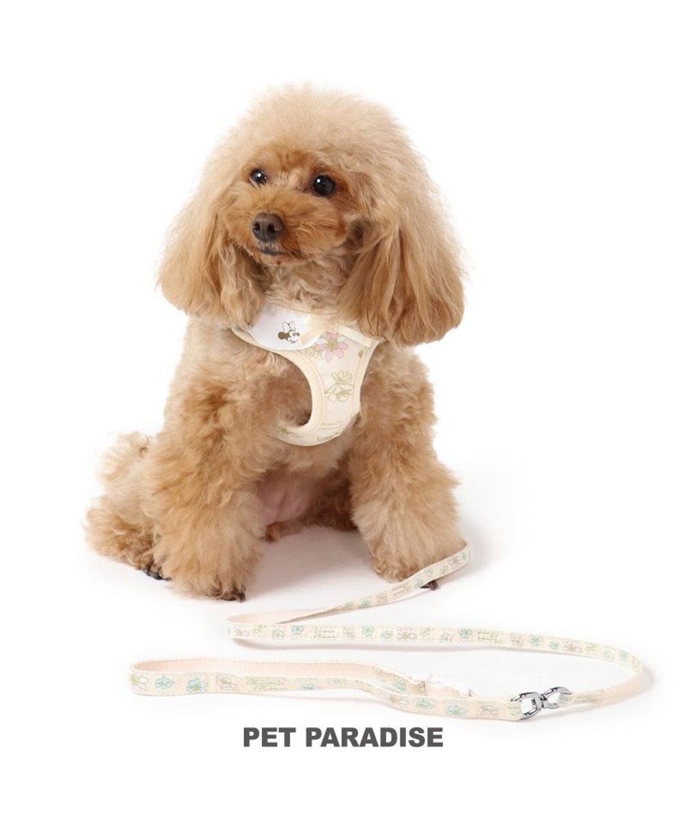 PET PARADISE 犬 ハーネスリード ディズニー ミニーマウス ハーネスリード 〔ＳＳ〕 花柄　一体型 小型犬 ピンク（淡）