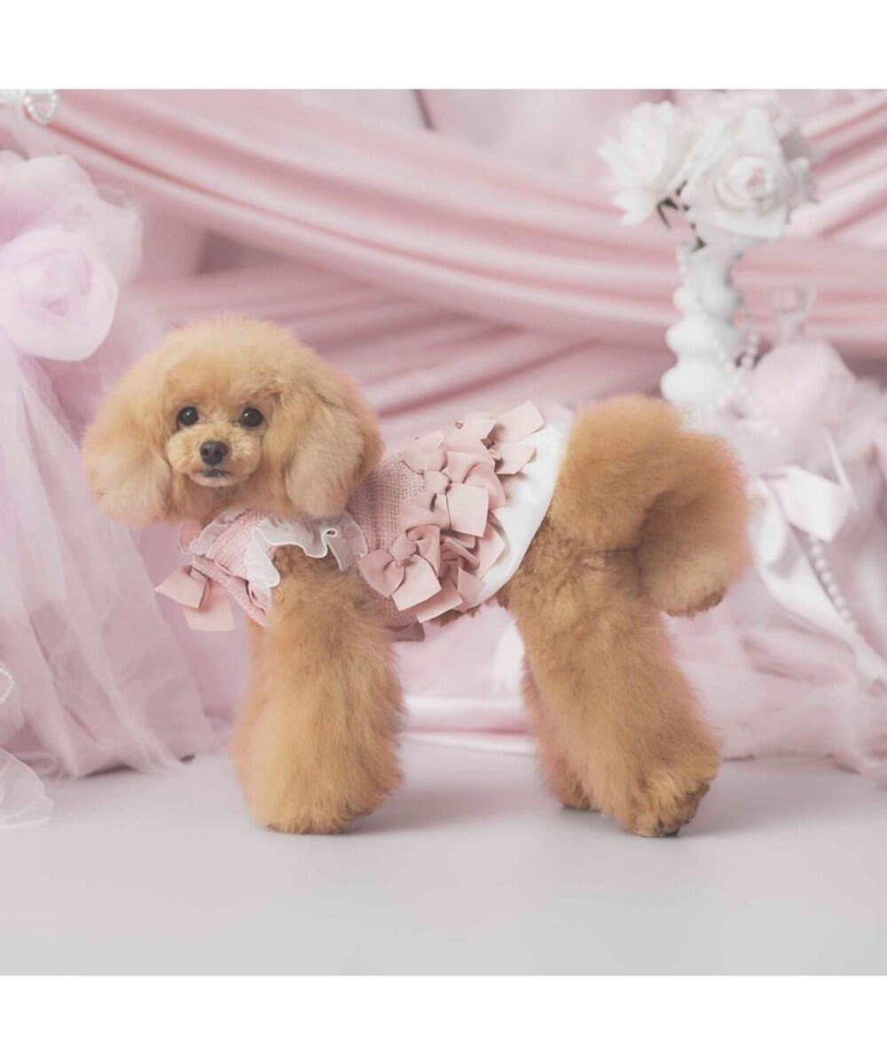 PET PARADISE cherircouture ヘムリボンツイードベスト 《ピンク》 小型犬 