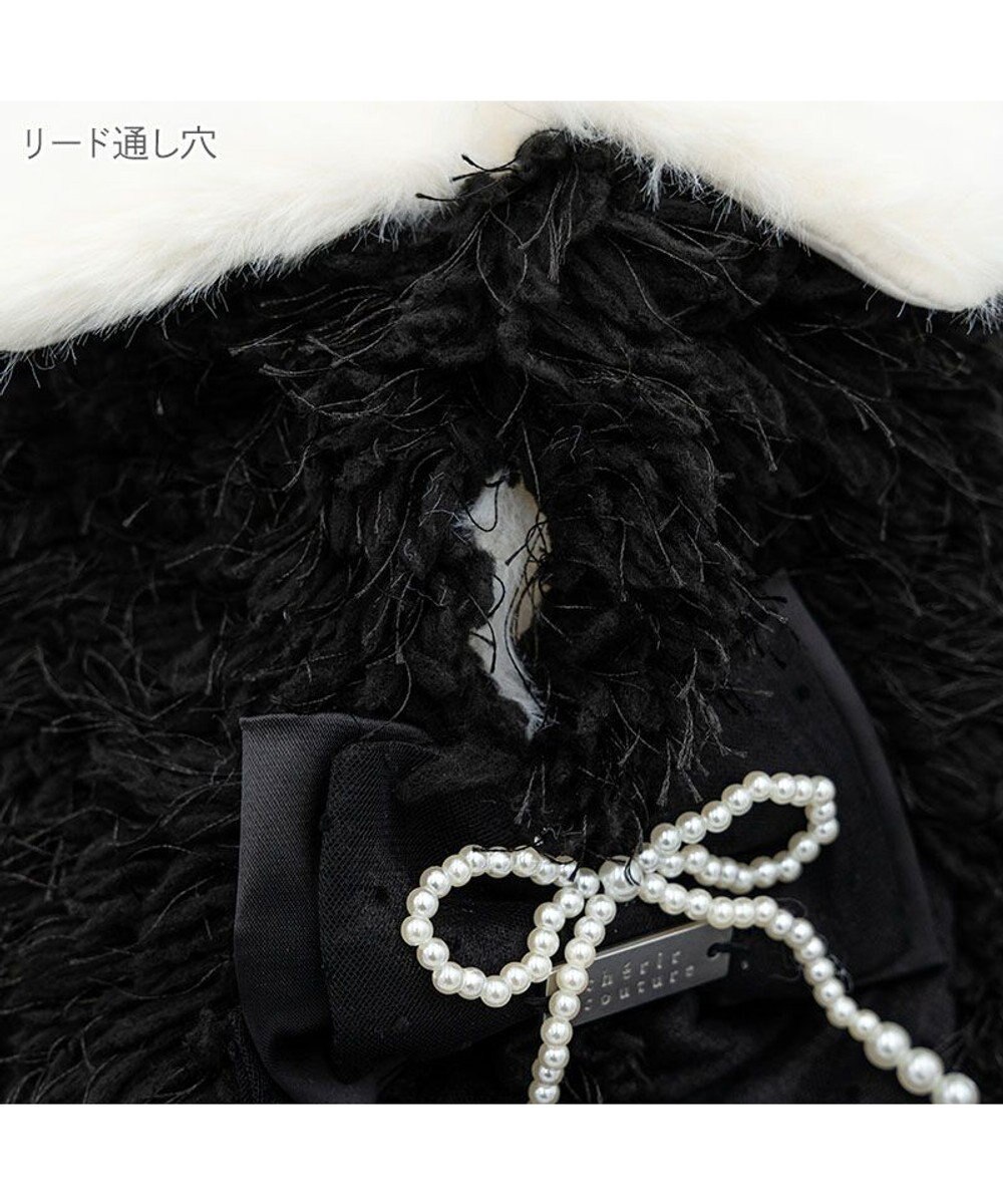 PET PARADISE cherircouture ドットリボン ポンチョ 《ブラック》 小型犬 