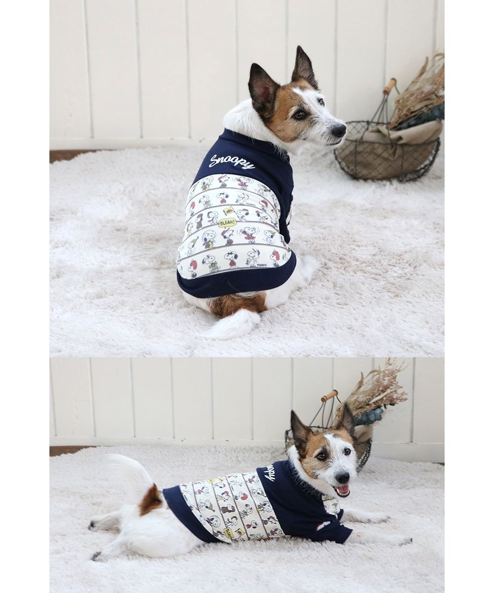 PET PARADISE スヌーピー パッチ付き 長袖 Tシャツ 《 ネイビー》【小型犬】 