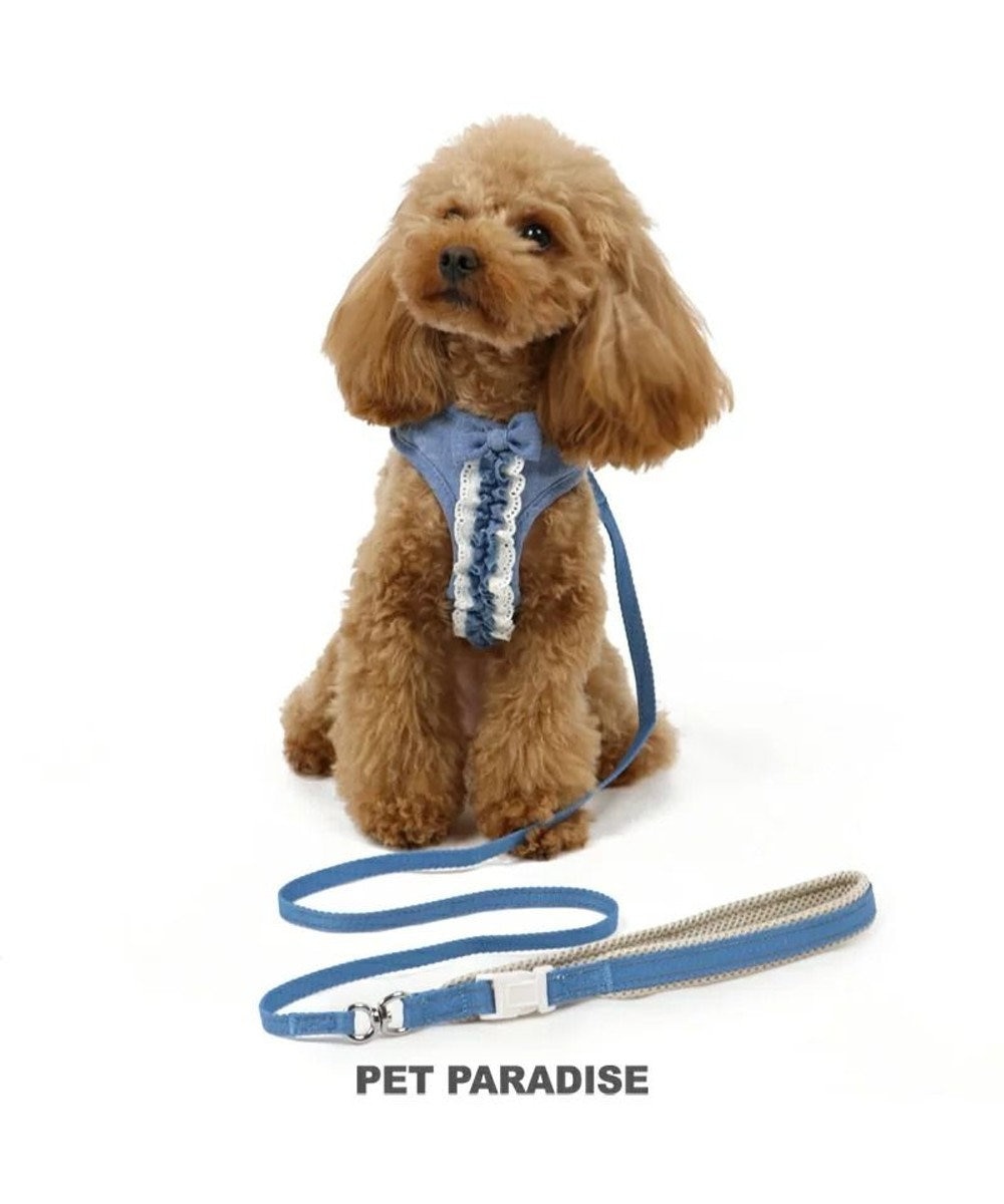 PET PARADISE ペットパラダイス フリル ハーネスリード 【４Ｓ】【３Ｓ】 水色