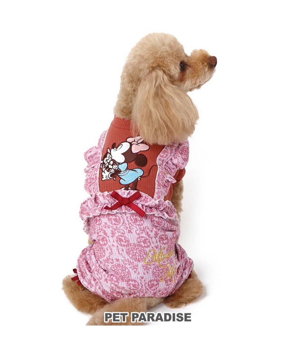 PET PARADISE ディズニー  ミニーマウス  アンティーク柄ロンパース 【小型犬】 ピンク
