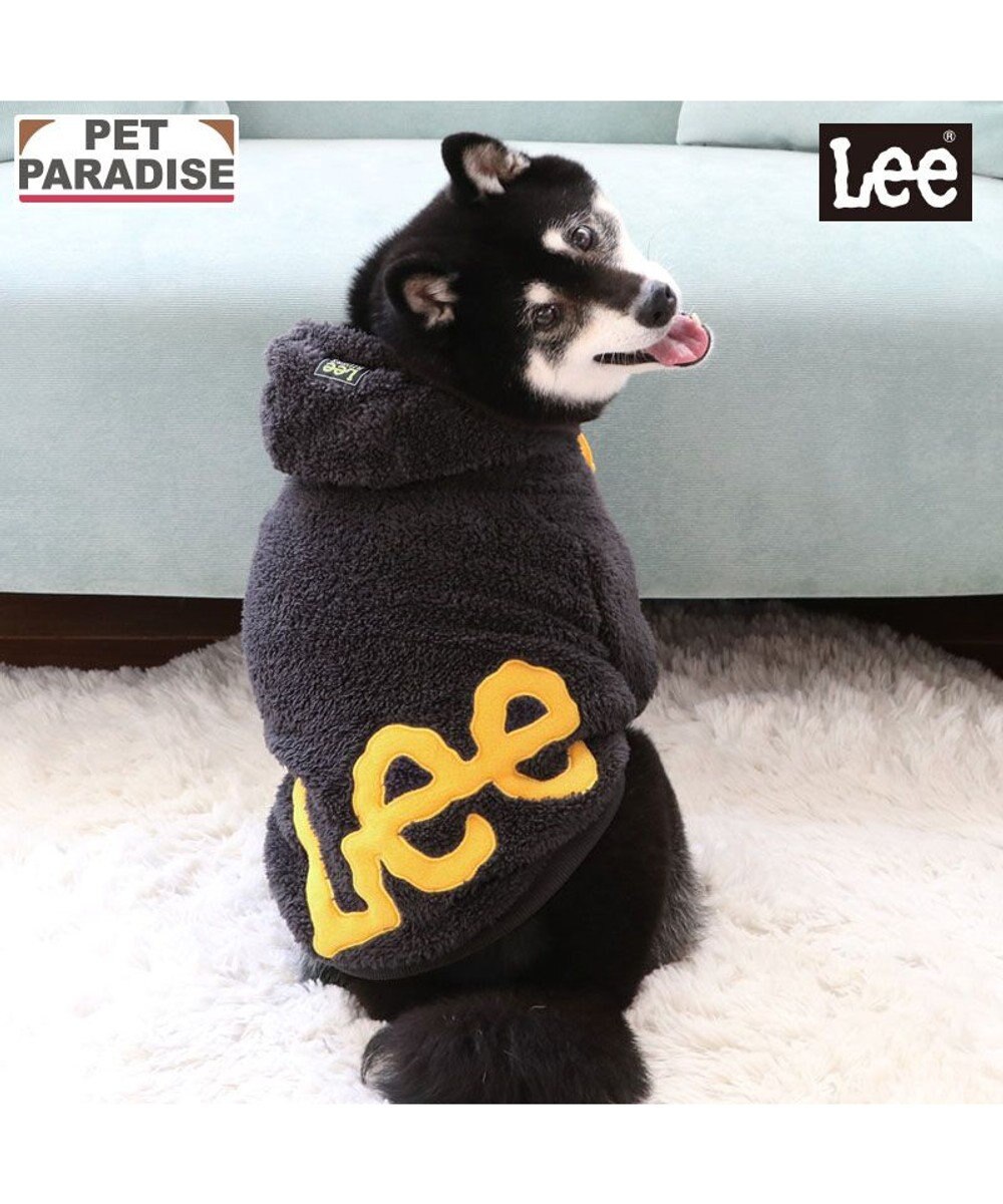 PET PARADISE Lee ロゴ ボアパーカー 《グレー》 中型犬 大型犬 