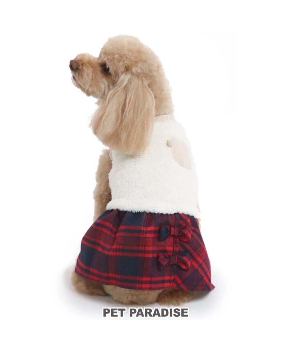 PET PARADISE 犬 服 ワンピース 【小型犬】 チェック レッド 赤