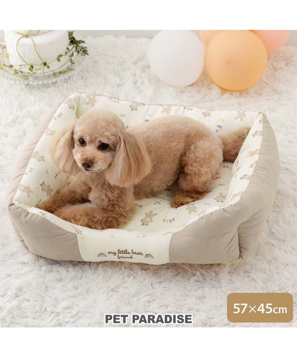 PET PARADISE ペットパラダイス くまちゃん キルトカドラー  Ｍ 57×45cm ブラウン