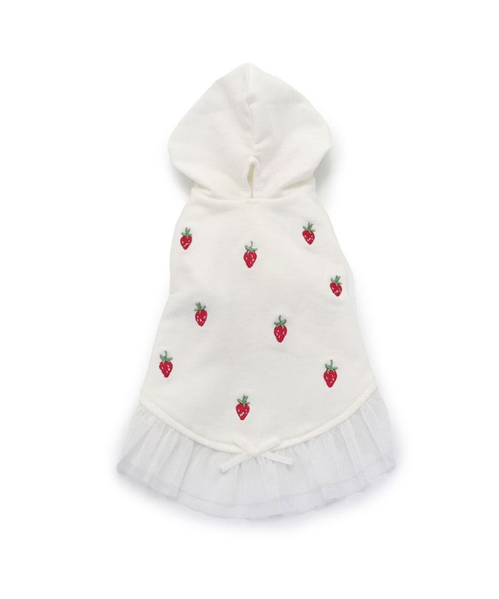 PET PARADISE ペットパラダイス パーカー 苺柄 《ホワイト》 小型犬 