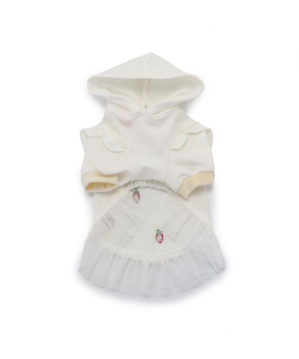 PET PARADISE ペットパラダイス パーカー 苺柄 《ホワイト》 小型犬 
