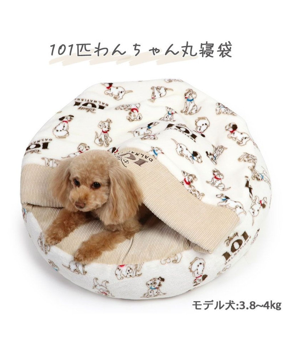 犬 ベッド 遠赤外線 ディズニー 101匹わんちゃん 丸型 寝袋 カドラー (60cm) 風船柄 | ドーム ふわふわ おしゃれ かわいい ボア