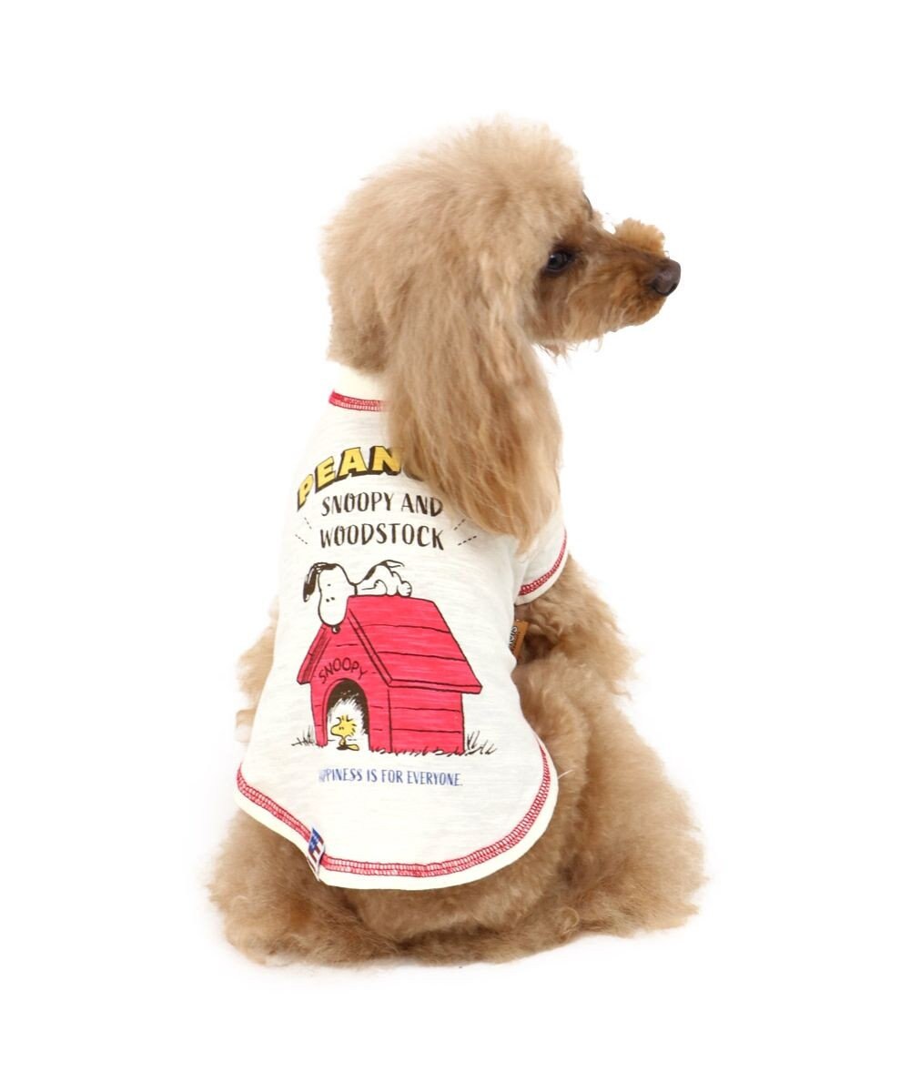 犬服 犬 服 ペットパラダイス スヌーピー 赤屋根 Ｔシャツ 〔小型犬〕 超小型犬 小型犬, 白~オフホワイト, ＳＳ