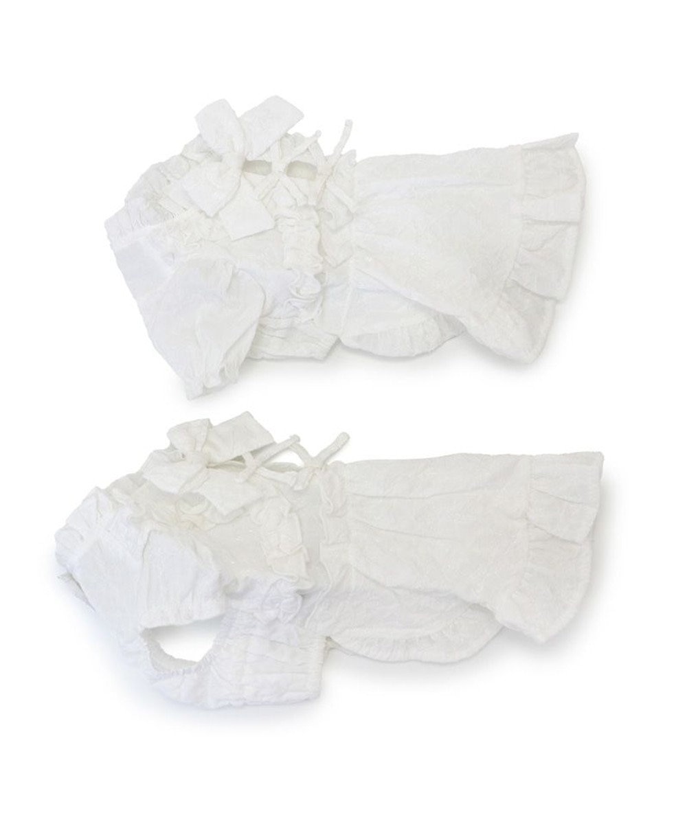 PET PARADISE cherircouture フリルリボン ワンピース 《ホワイト》 小型犬 